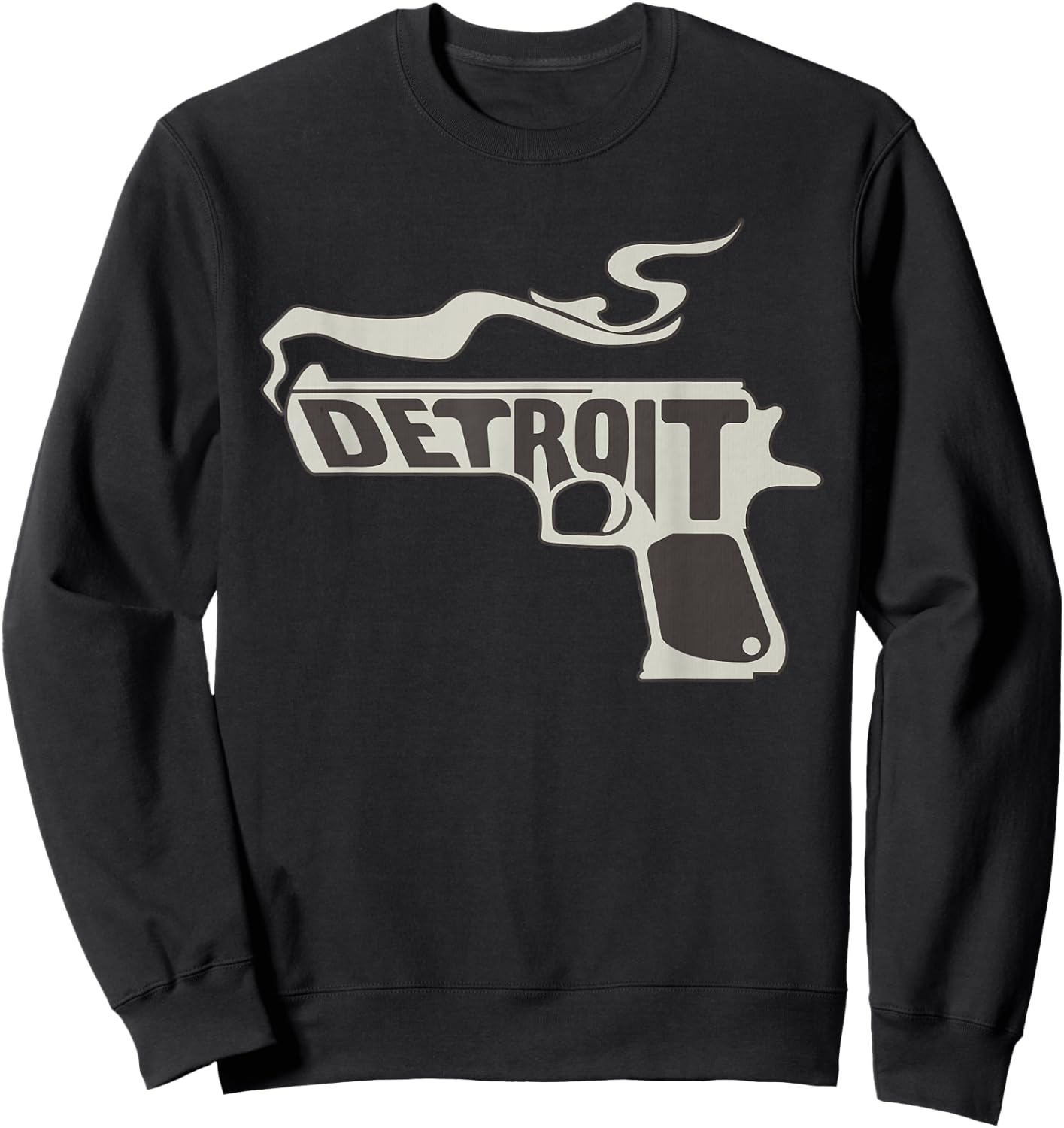 Detroit Smoking Gun Michigan American Motor City Motown Sweatshirt - Sweatshirt | Black