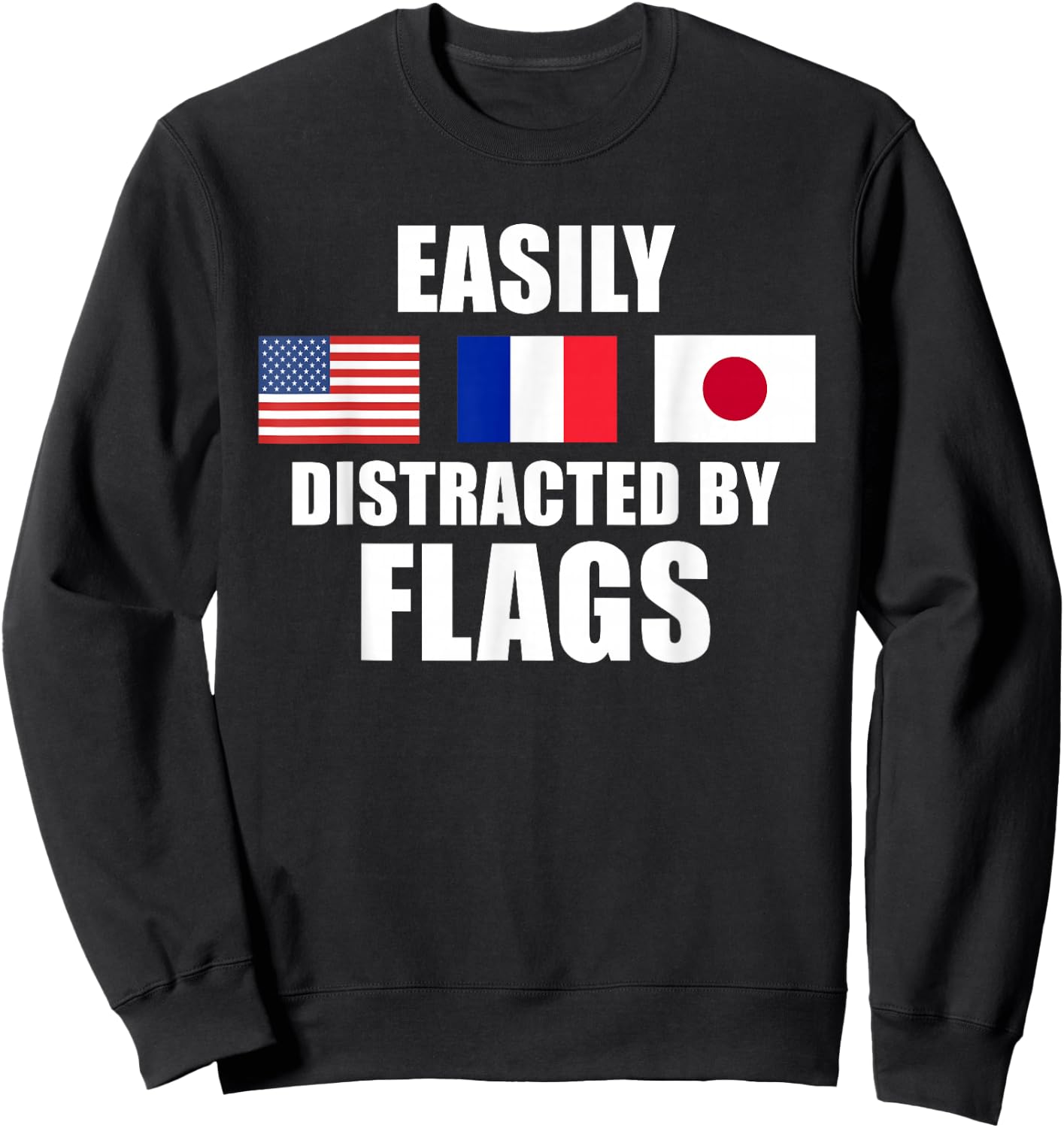 Vexillology Distracted By Flags Sweatshirt - Sweatshirt | Black