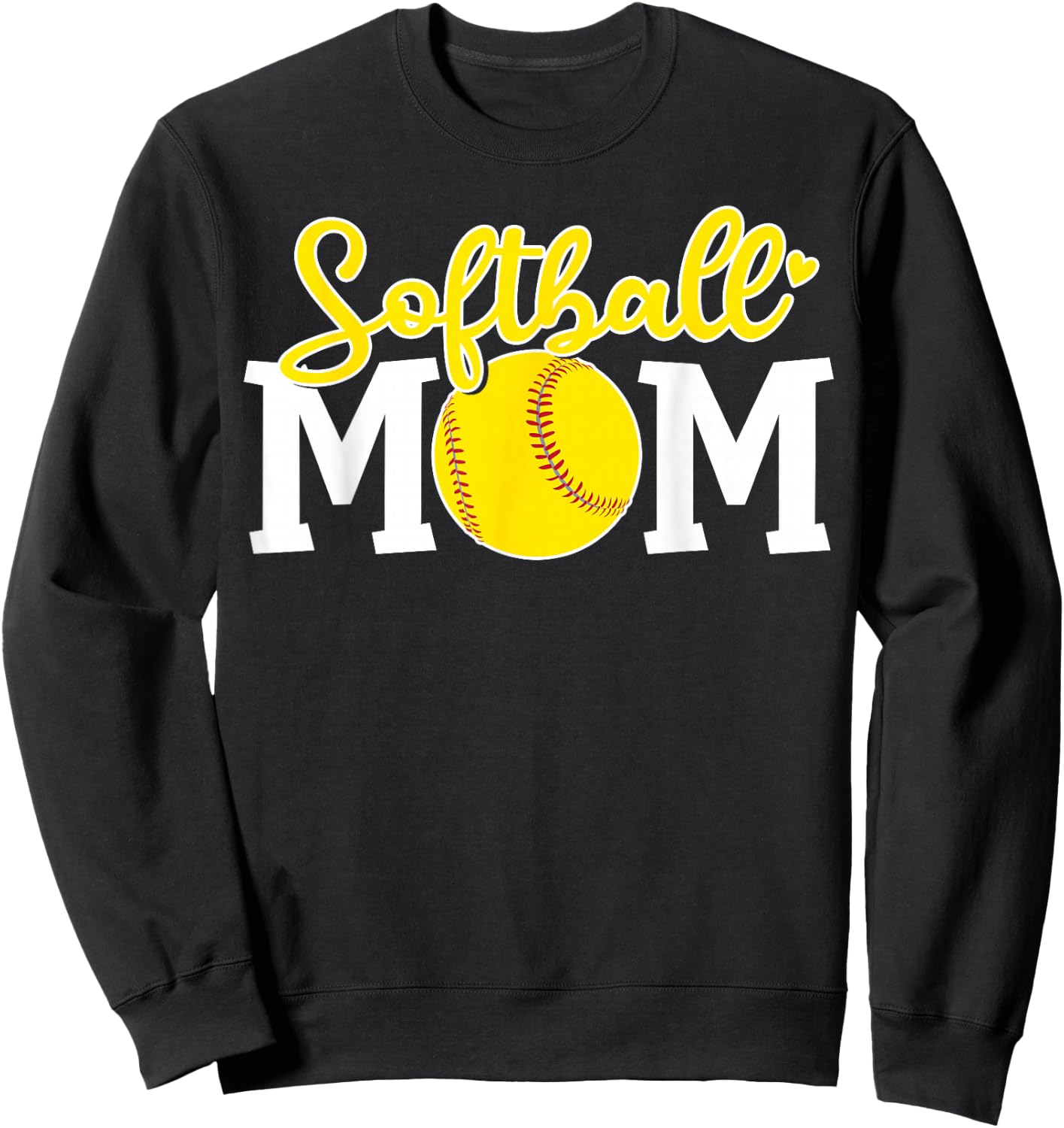 Softball Mom Cute For Mother Love Softball Sweatshirt - Sweatshirt | Black