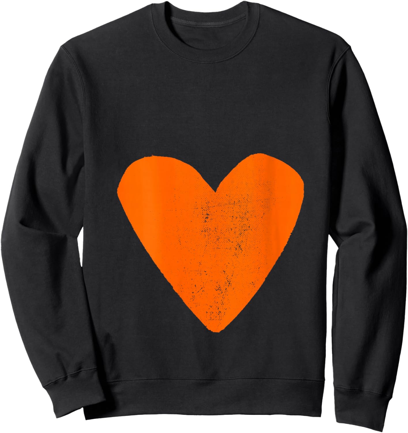 Women's Pop Art Style Heart Design Orange Color V-Neck Sweatshirt - Sweatshirt | Black