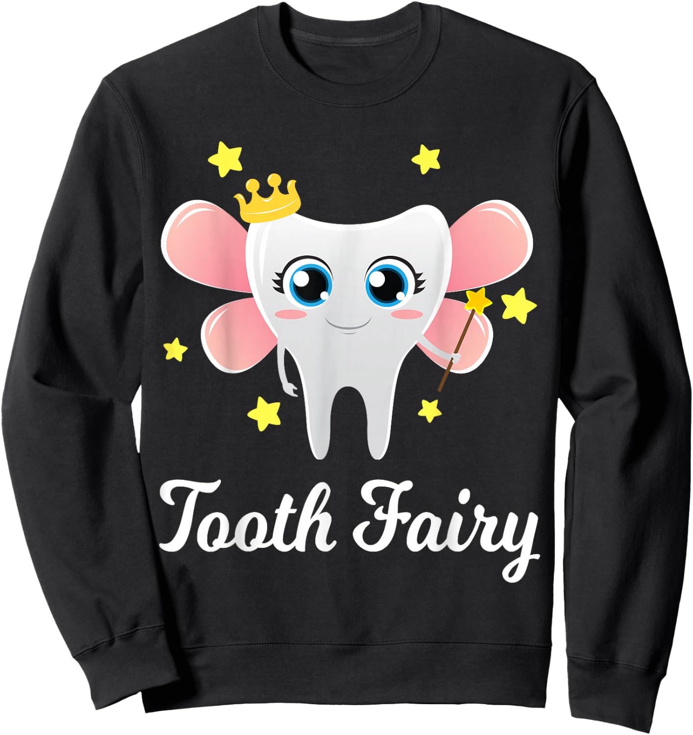 Tooth Fairy Shirt Funny Halloween Costume Gift Dentist Girl Sweatshirt - Sweatshirt | Black