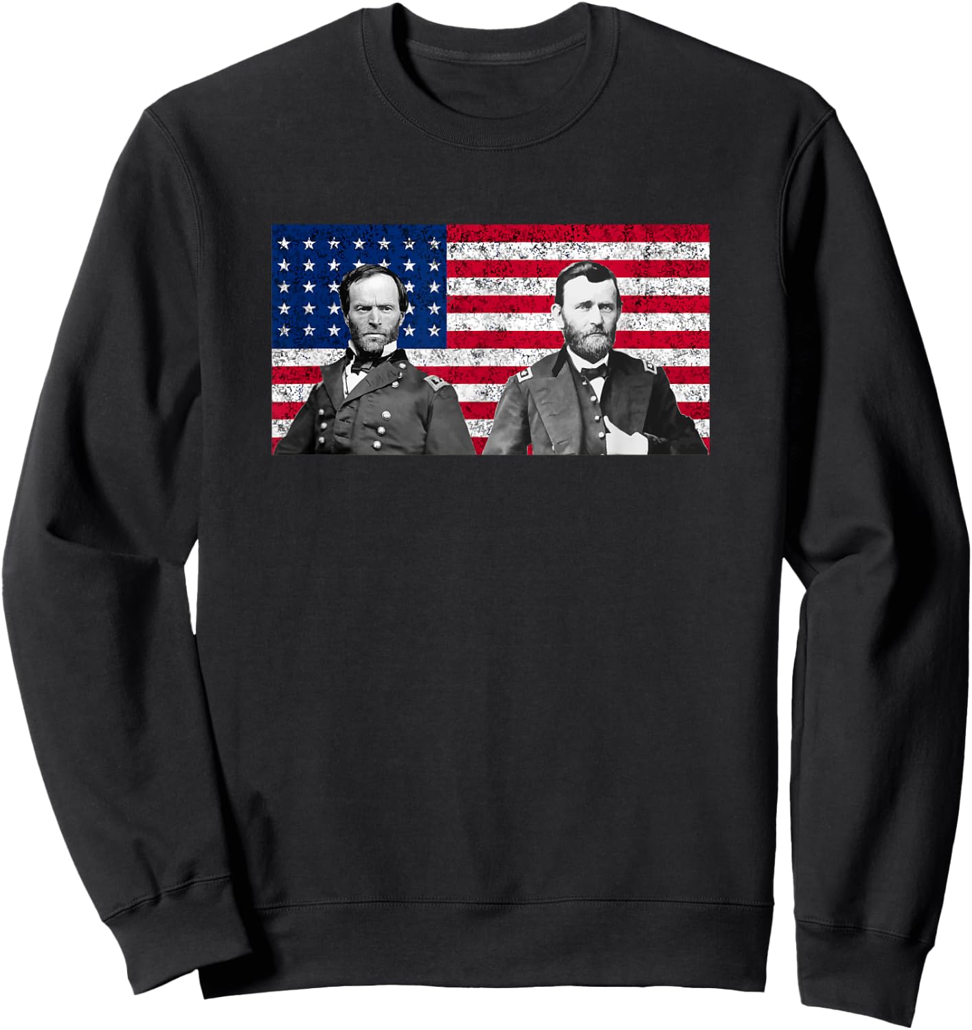 Sherman And Grant With The American Flag Sweatshirt - Sweatshirt | Black