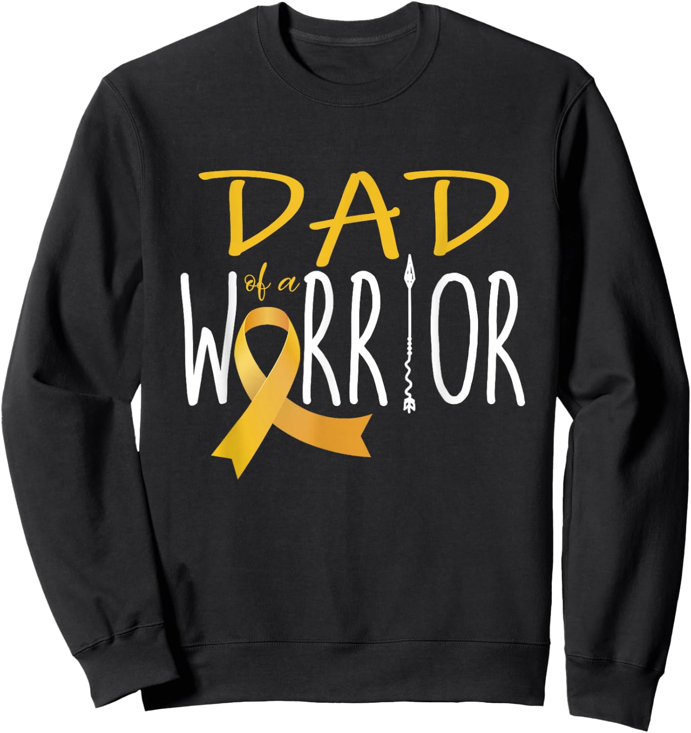 Childhood cancer awareness Dad of a warrior Sweatshirt - Sweatshirt | Black