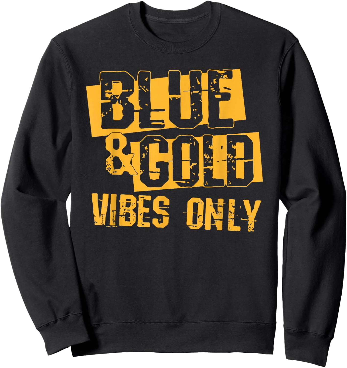 Blue and Gold Spirit Wear for High School Football Sweatshirt - Sweatshirt | Black