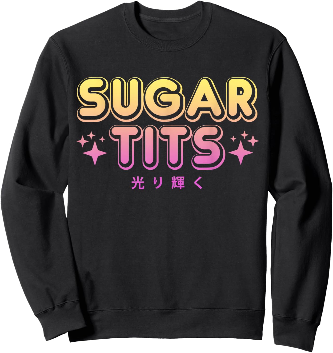 Pastel Goth Kawaii T Shirt - Sugar Tits Sarcastic Gift Sweatshirt - Sweatshirt | Black