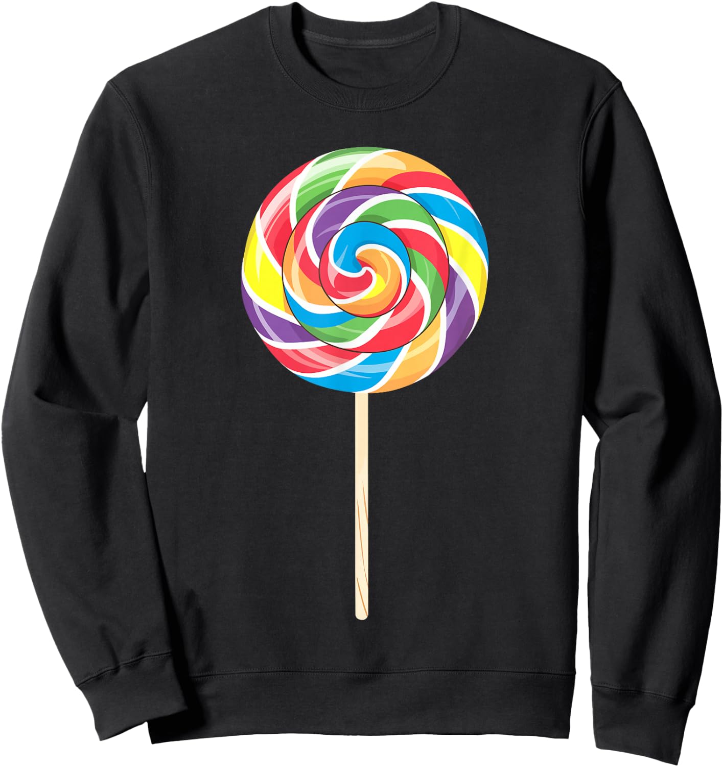 Lollipop Shirt Men Women Kids Rainbow Sucker Candy Costume Sweatshirt - Sweatshirt | Black