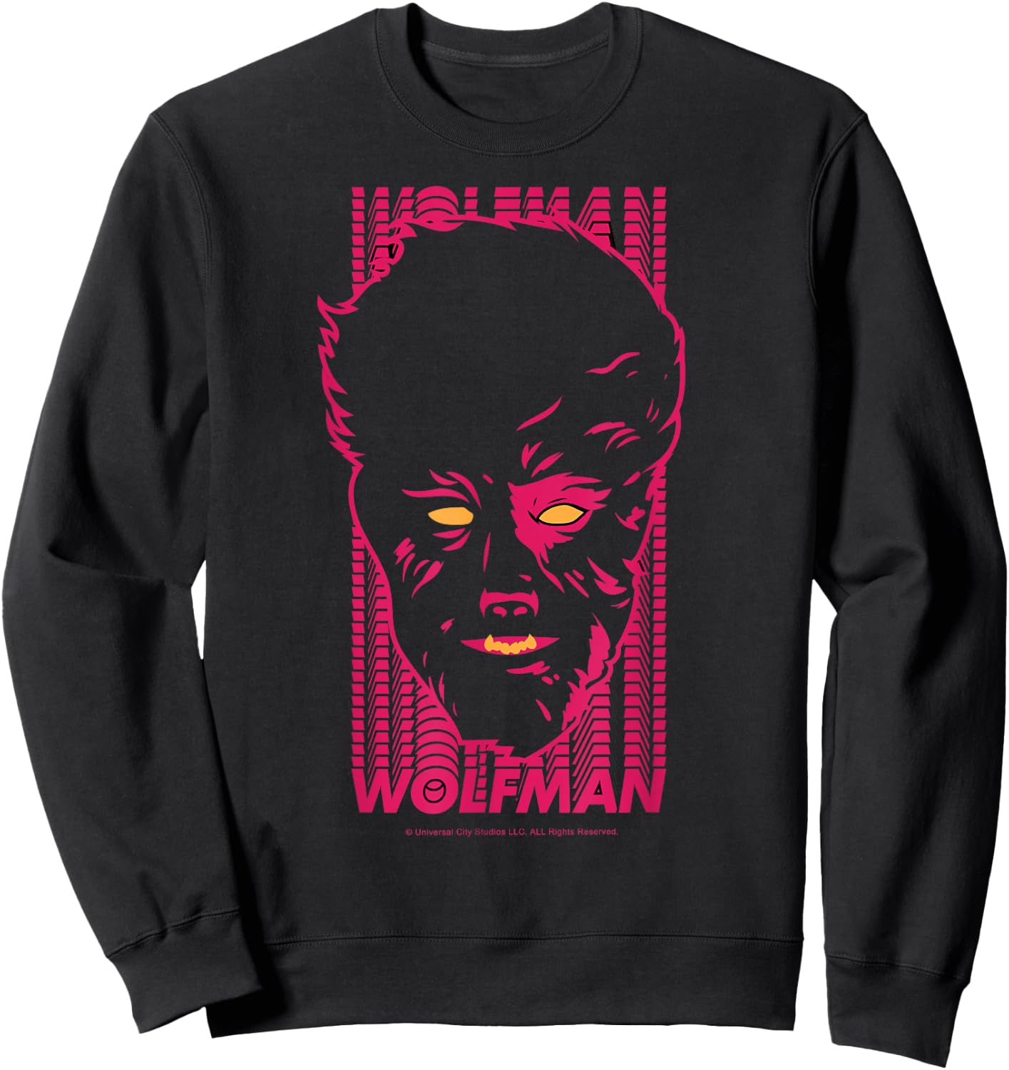 Universal Monsters The Wolf Man Name Stack Portrait Sweatshirt - Sweatshirt | Black
