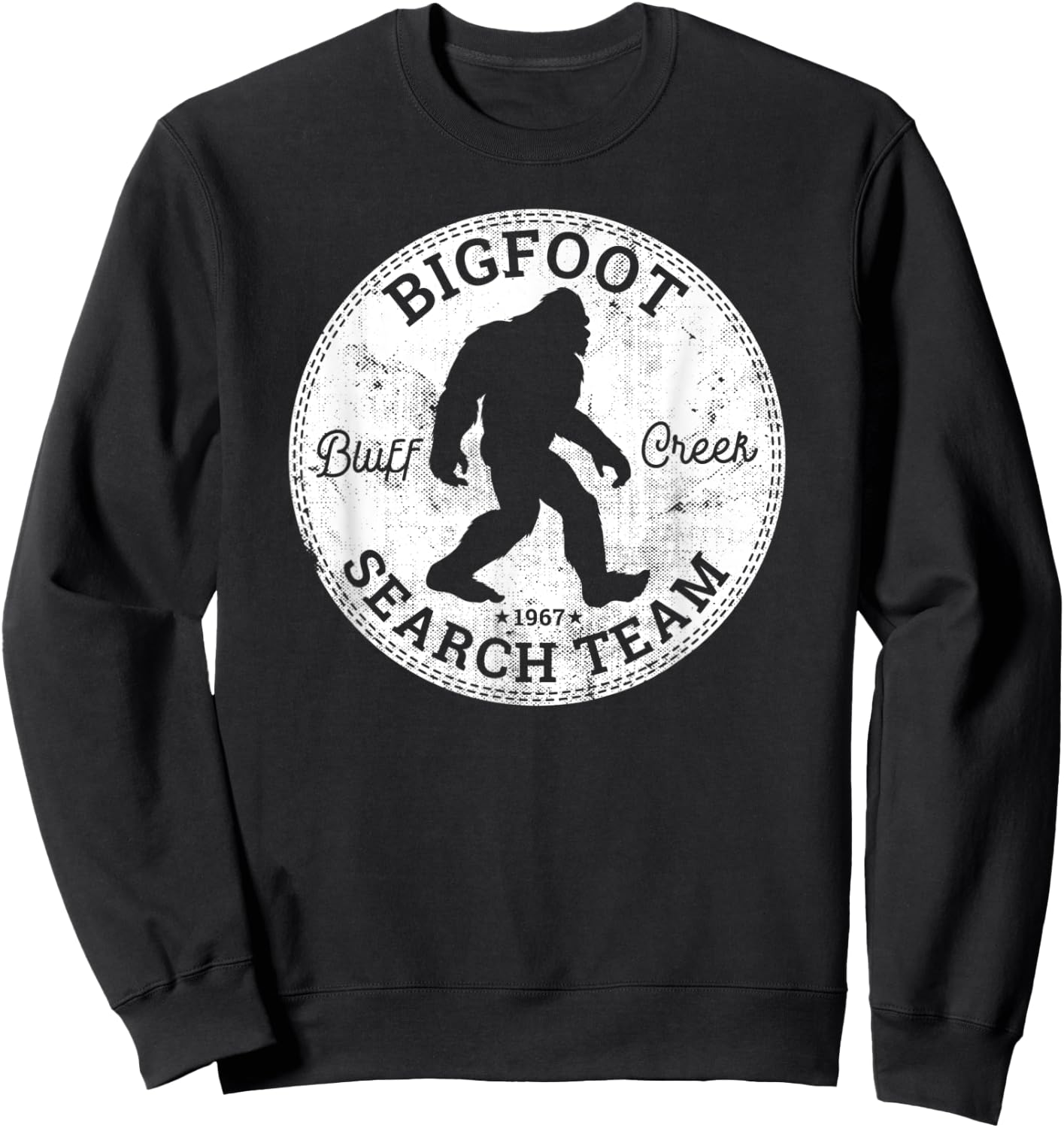 Bigfoot Search Team Retro Vintage Sasquatch Bluff Creek 1967 Sweatshirt - Sweatshirt | Black