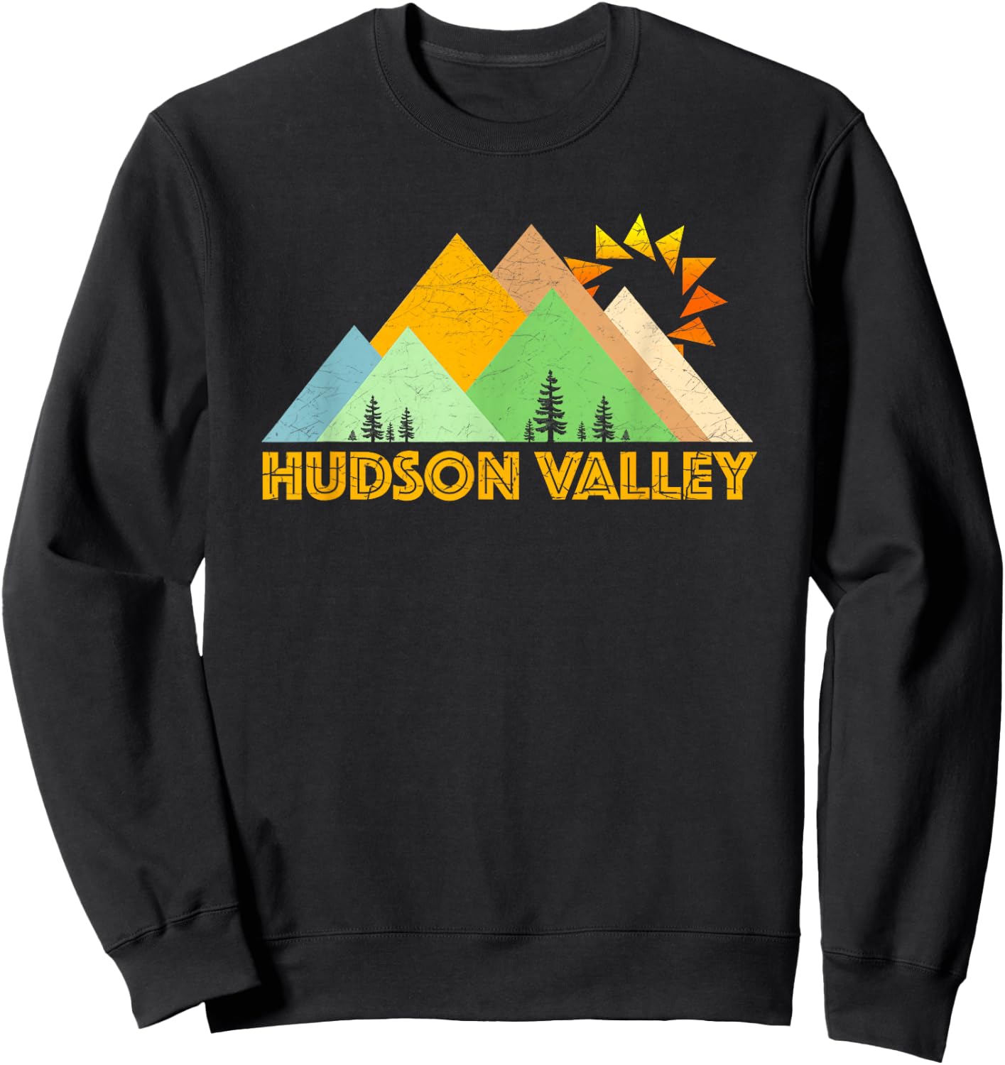 Vintage Hudson Valley NY Retro Sweatshirt - Sweatshirt | Black