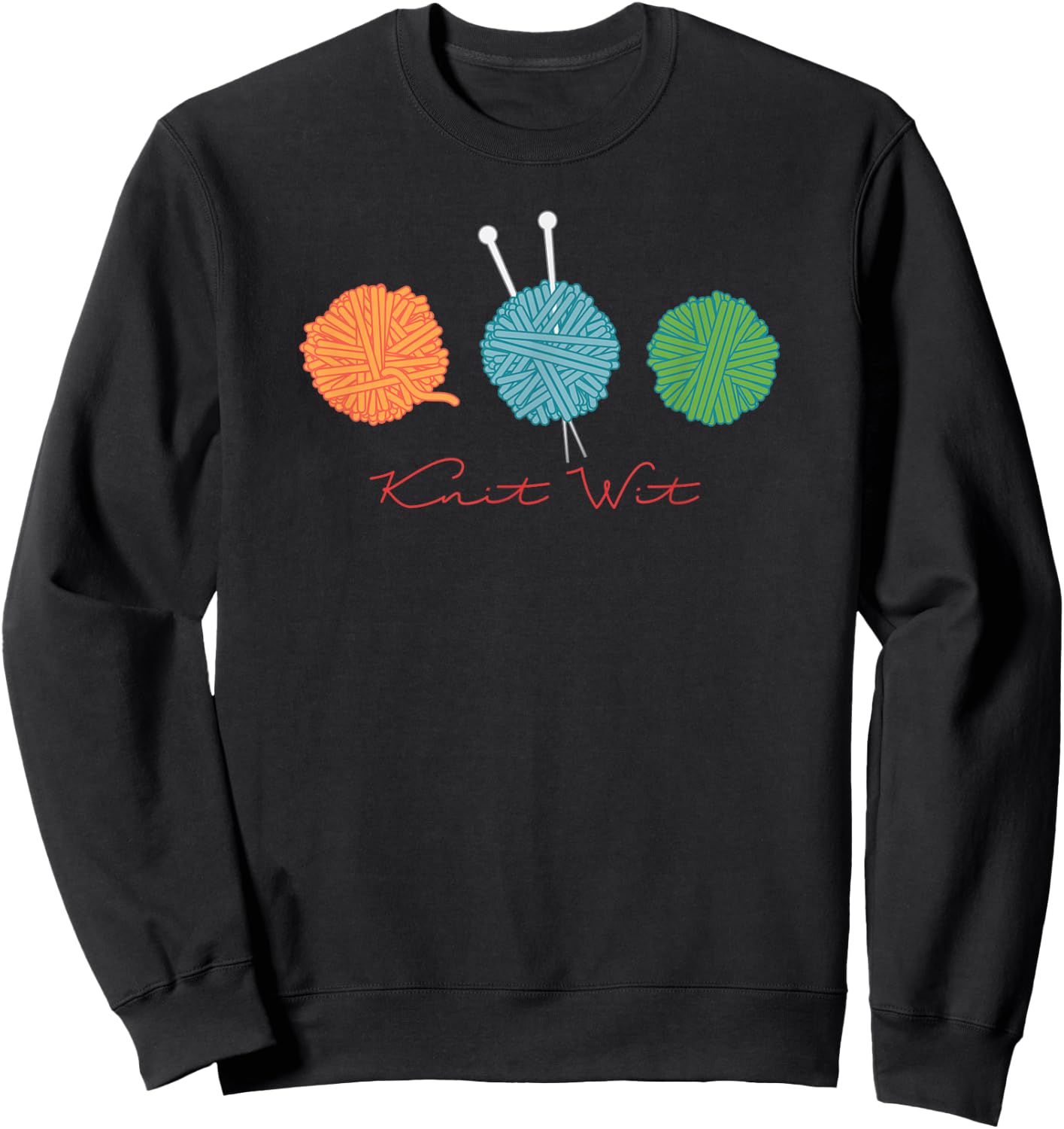 funny knit DESIGN for knitters crafters crocheters Sweatshirt - Sweatshirt | Black