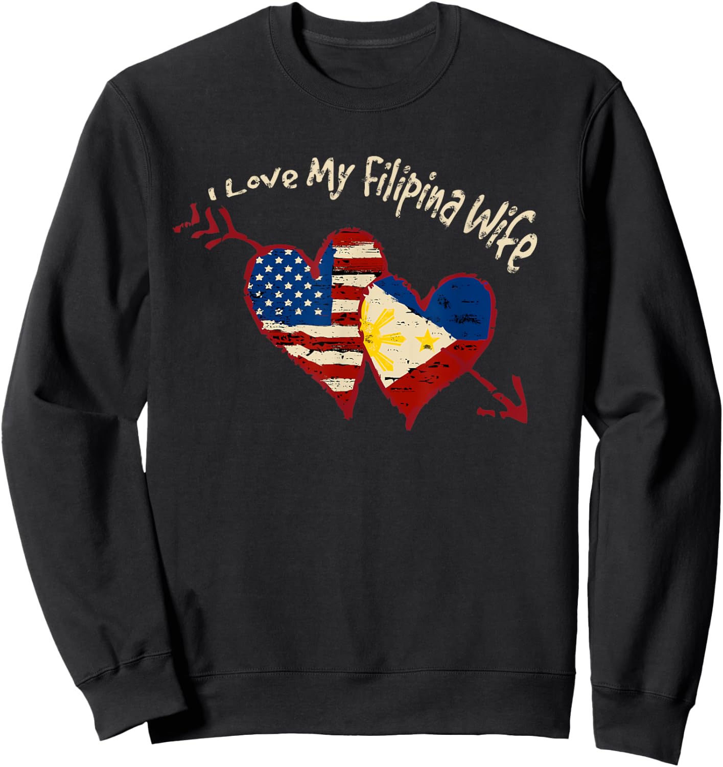 I Love my Filipina Wife Cute Pinay Philippines Pride Sweatshirt - Sweatshirt | Black