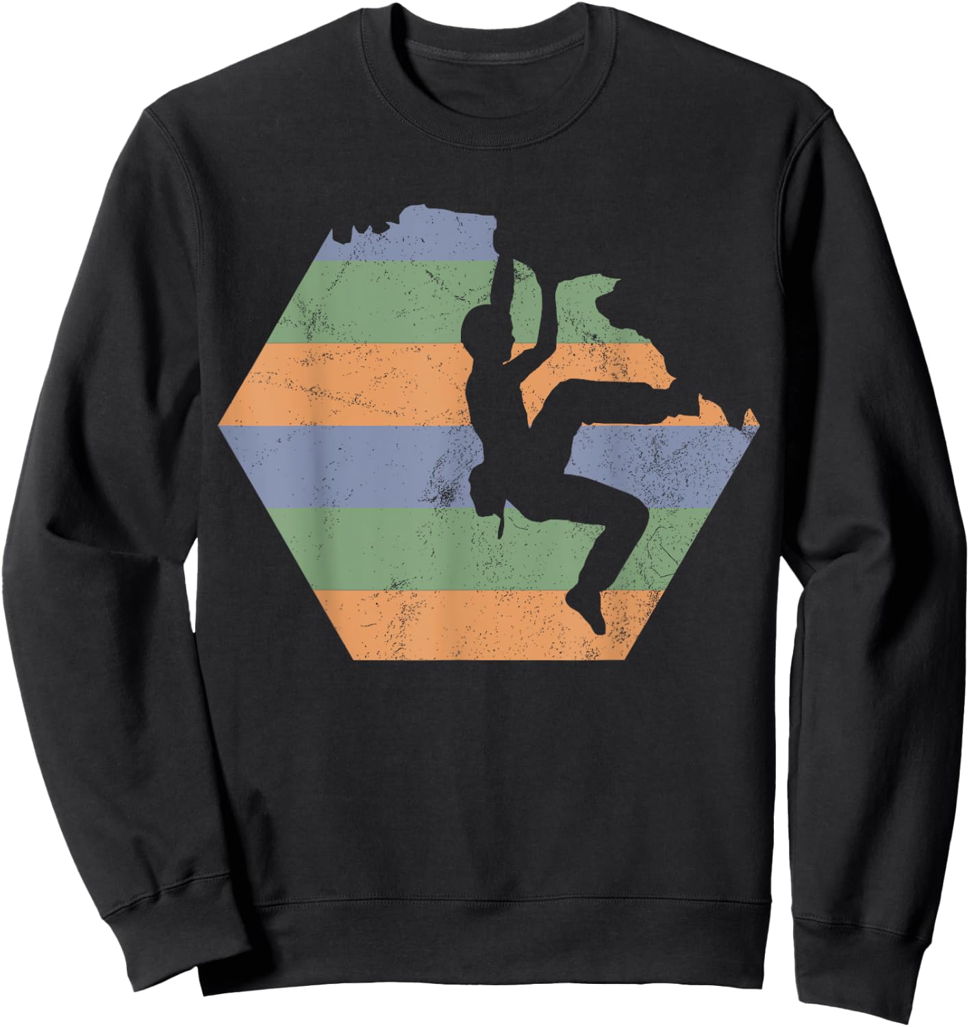 Bouldering Climbing Climber Retro Sweatshirt - Sweatshirt | Black