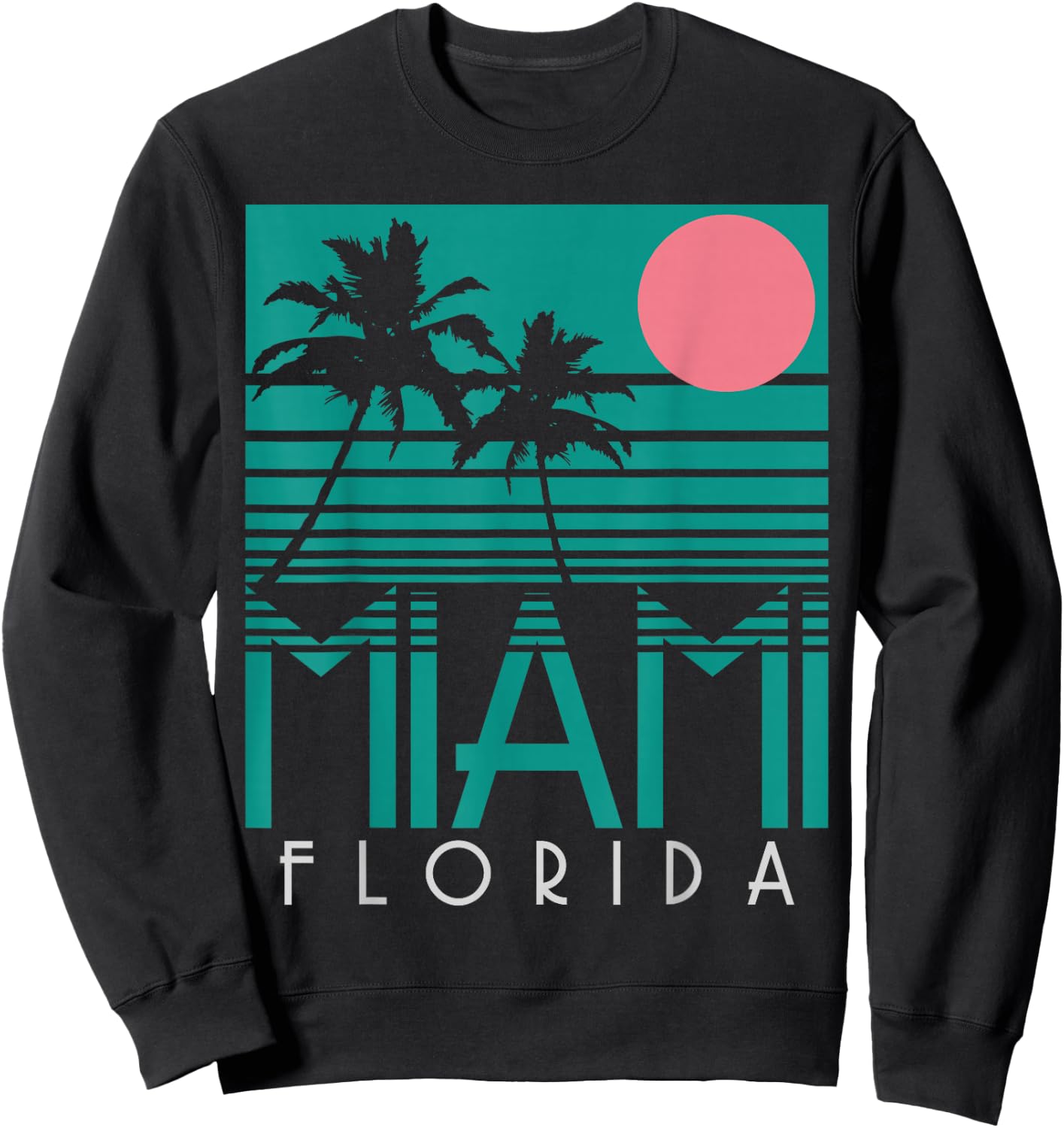 Miami Shirt Vintage Florida America USA Souvenir Surfer Sweatshirt - Sweatshirt | Black