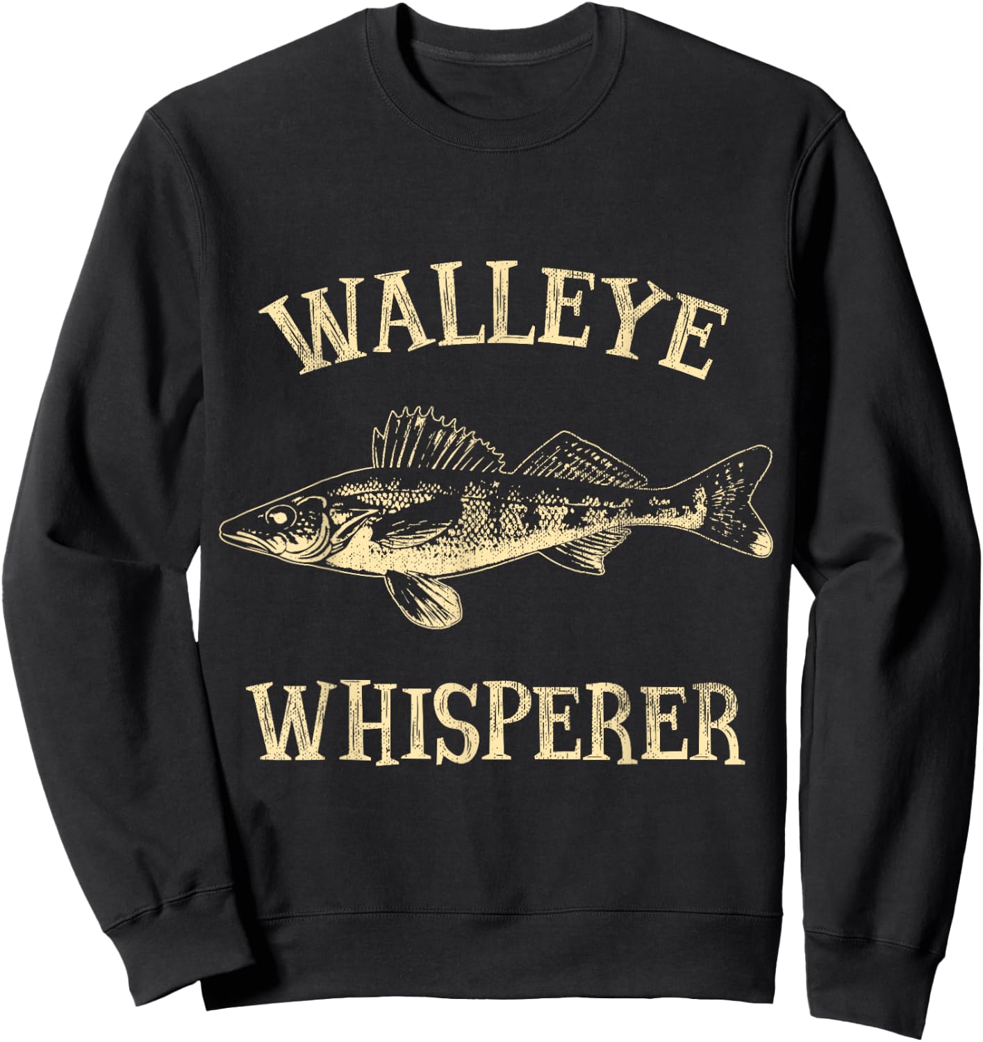 Walleye Whisperer Fish Sweatshirt - Sweatshirt | Black