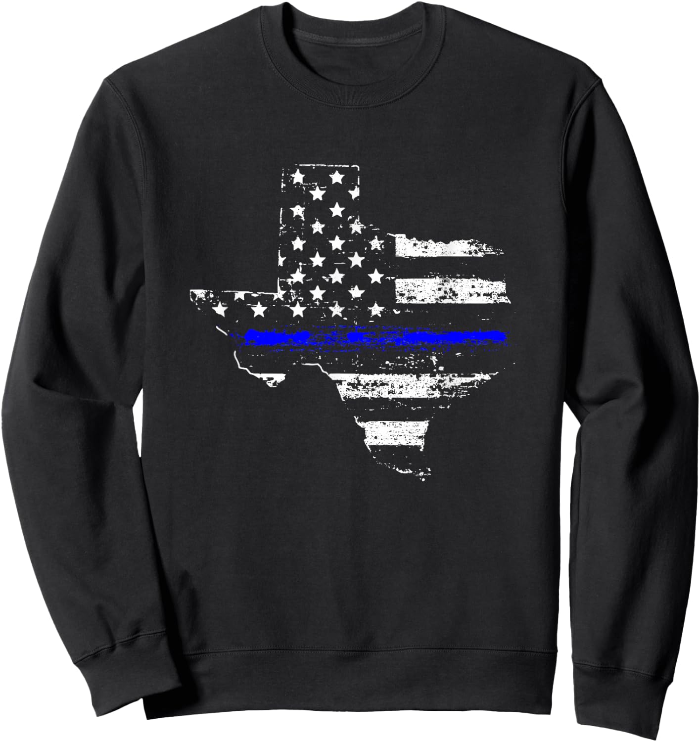 Texas Back the Blue Support Thin Blue Line Sweatshirt - Sweatshirt | Black