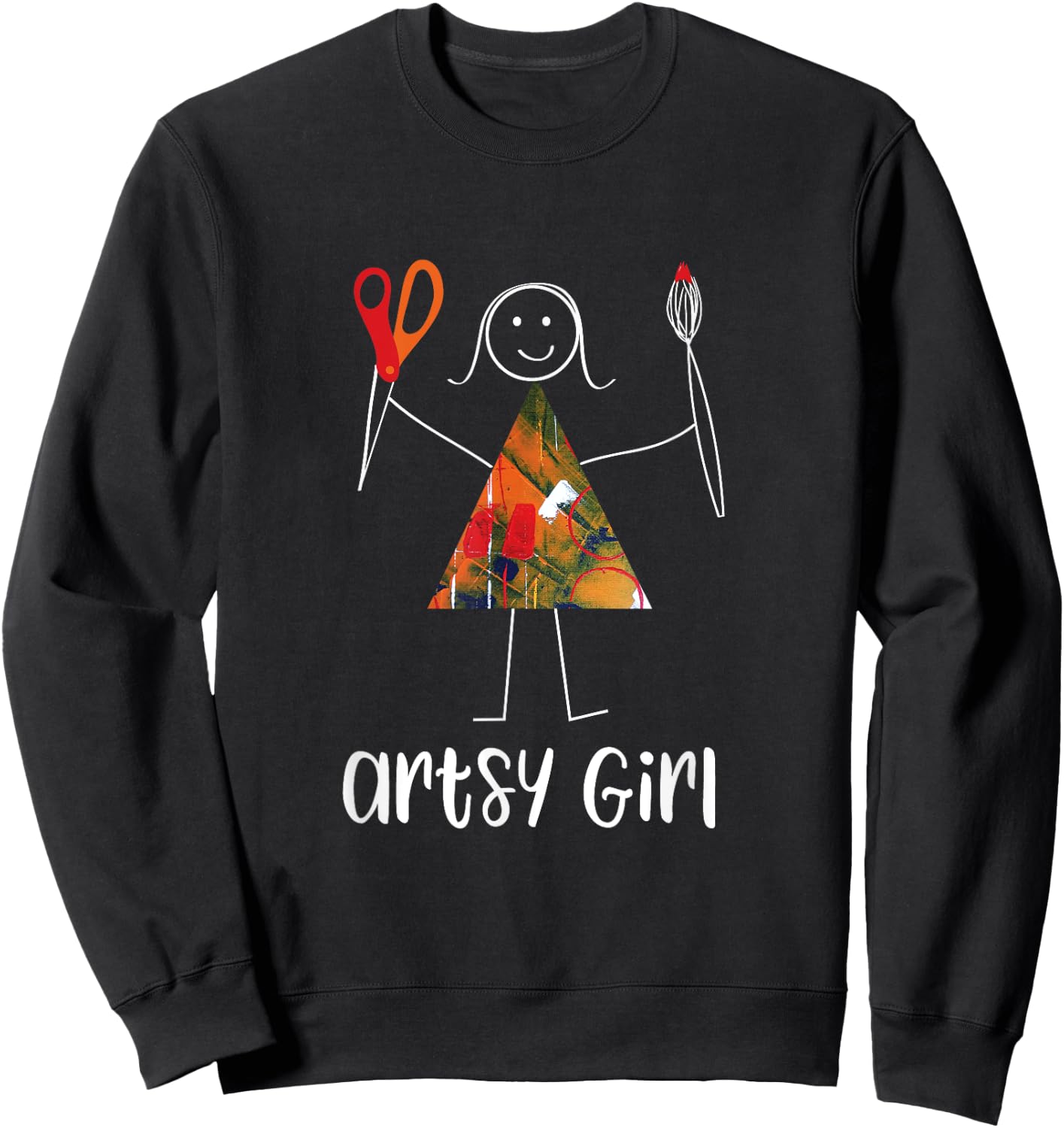 Funny Artsy Girl, Women Artists Sweatshirt - Sweatshirt | Black