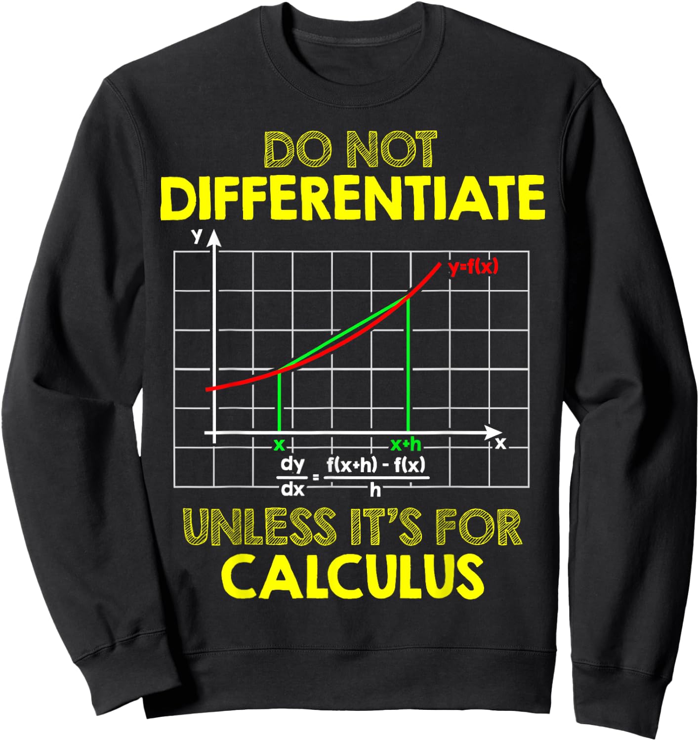 Do Not Differentiate Unless It's For Calculus Funny Math Pun Sweatshirt - Sweatshirt | Black