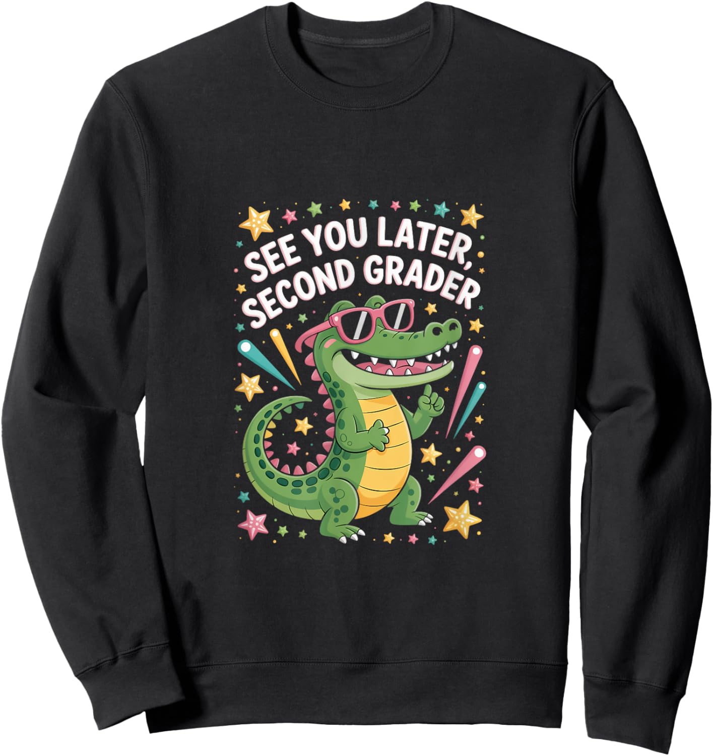 See You Later Second Grader, Animal Pun Summer Sweatshirt - Sweatshirt | Black