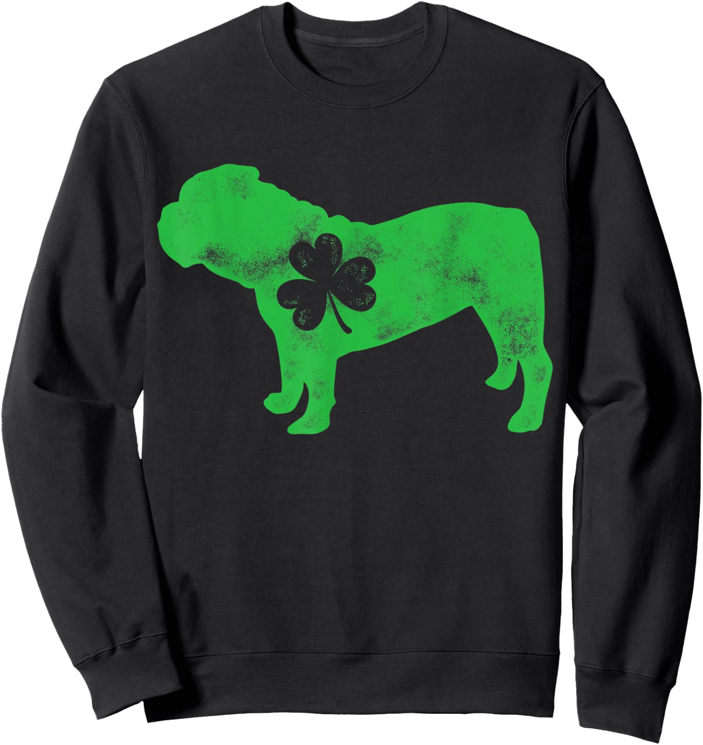 English Bulldog St Patricks Day Boys Men Dog Shamrock Gift Sweatshirt - Sweatshirt | Black