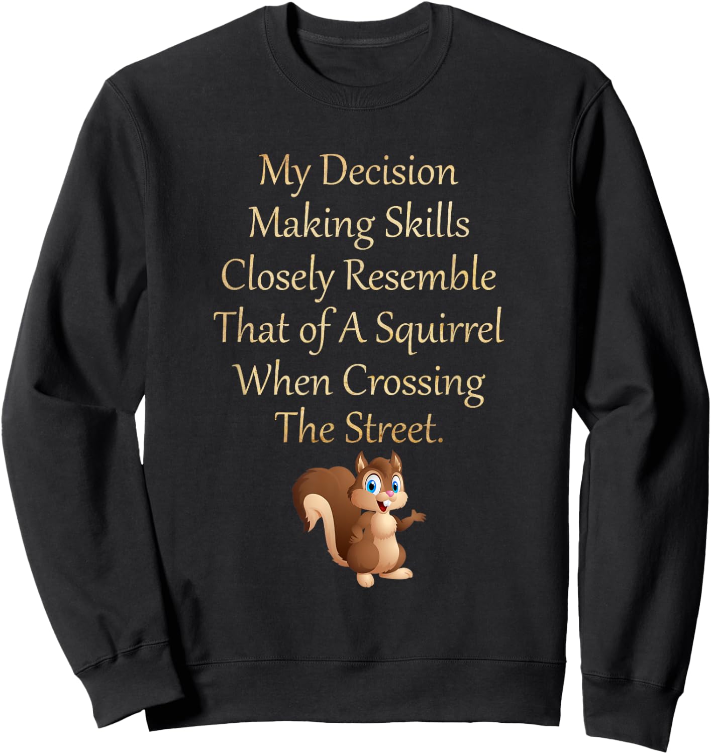 My Decision Making Skills Closely Resemble Squirrel Sweatshirt - Sweatshirt | Black
