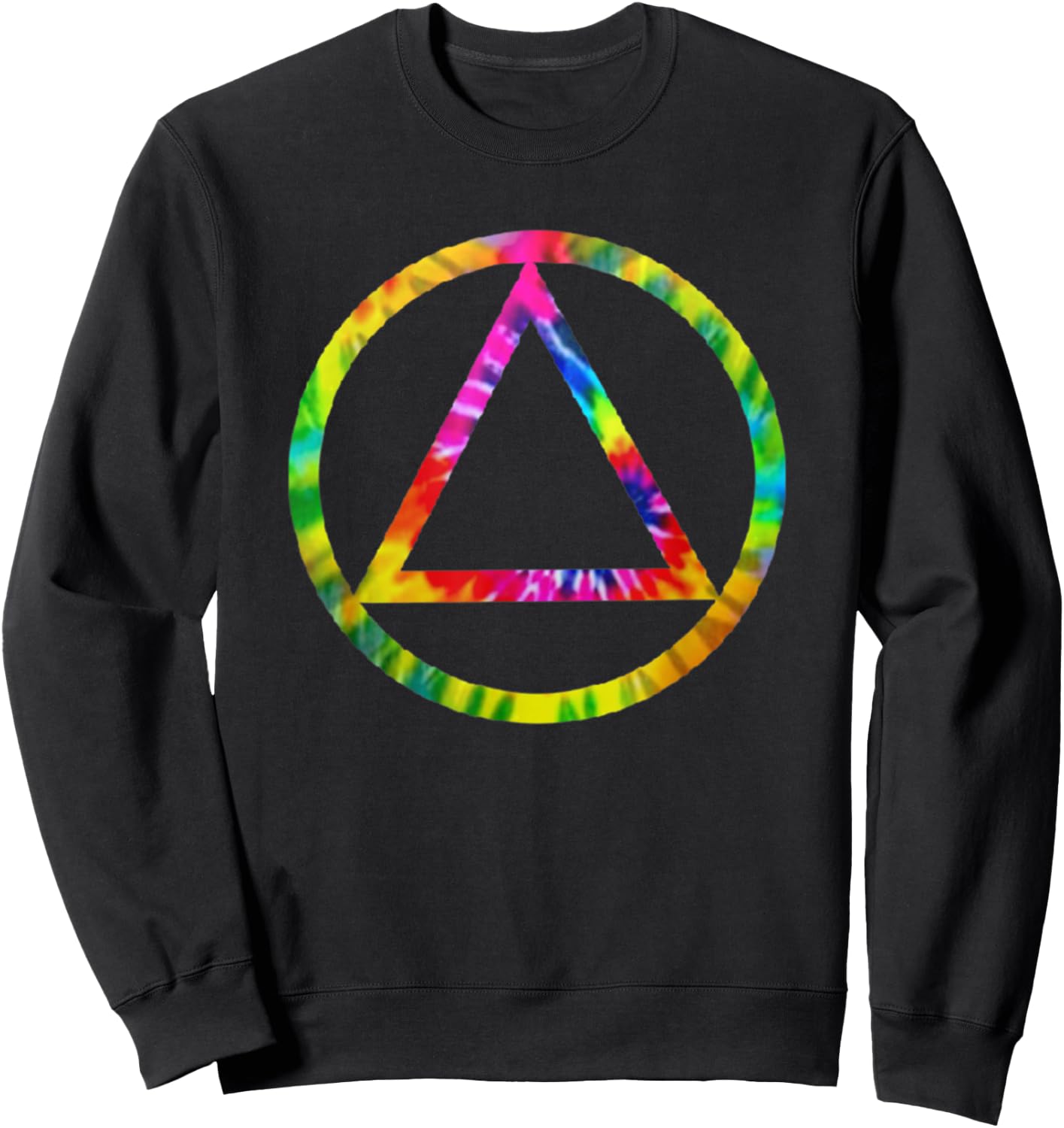 Tie Dye Dead Head Aa Sobriety Recovery Logo Sweatshirt - Sweatshirt | Black