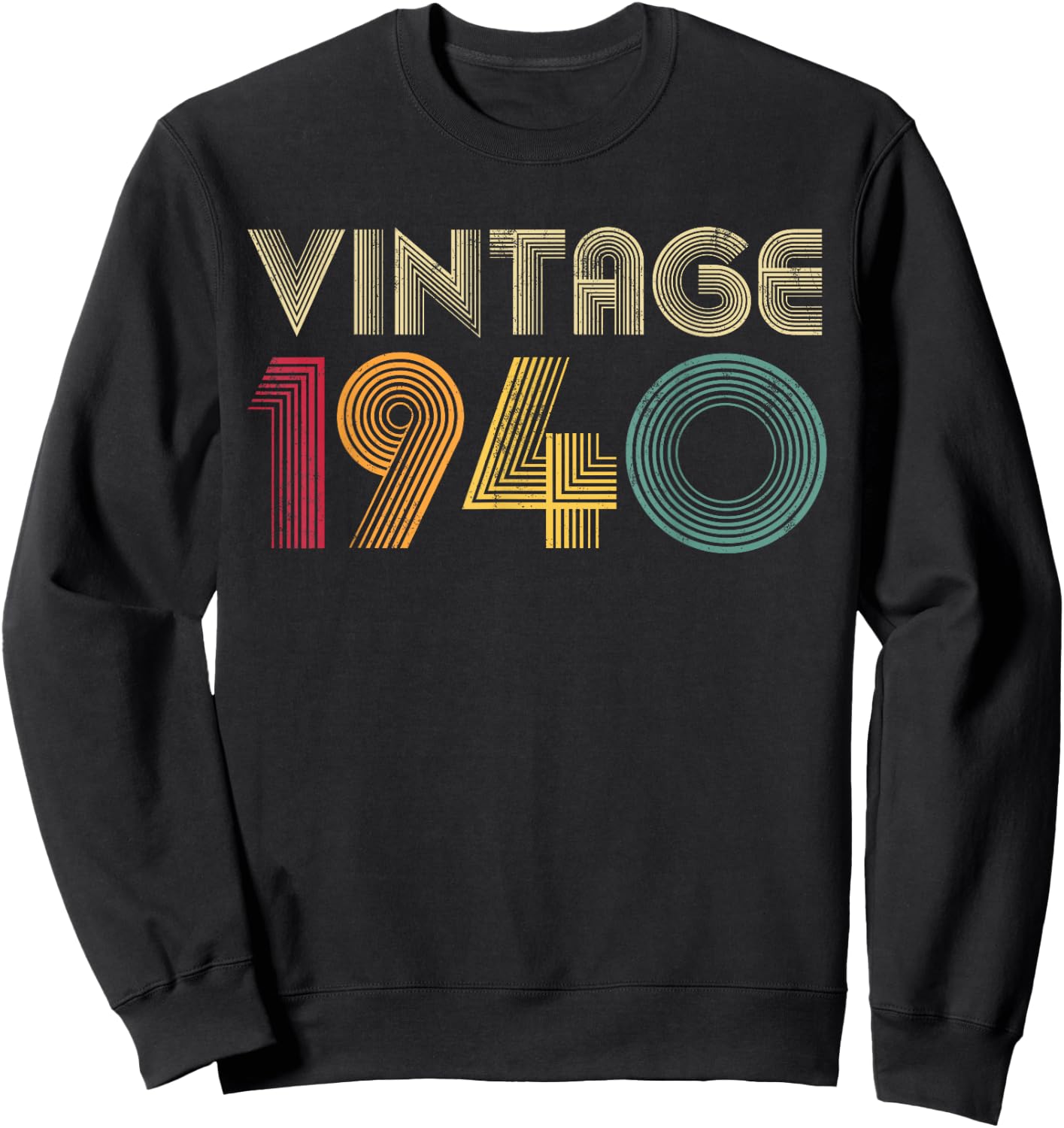 1940 84th Birthday Gift Vintage 84 Years Old Men Women Retro Sweatshirt - Sweatshirt | Black
