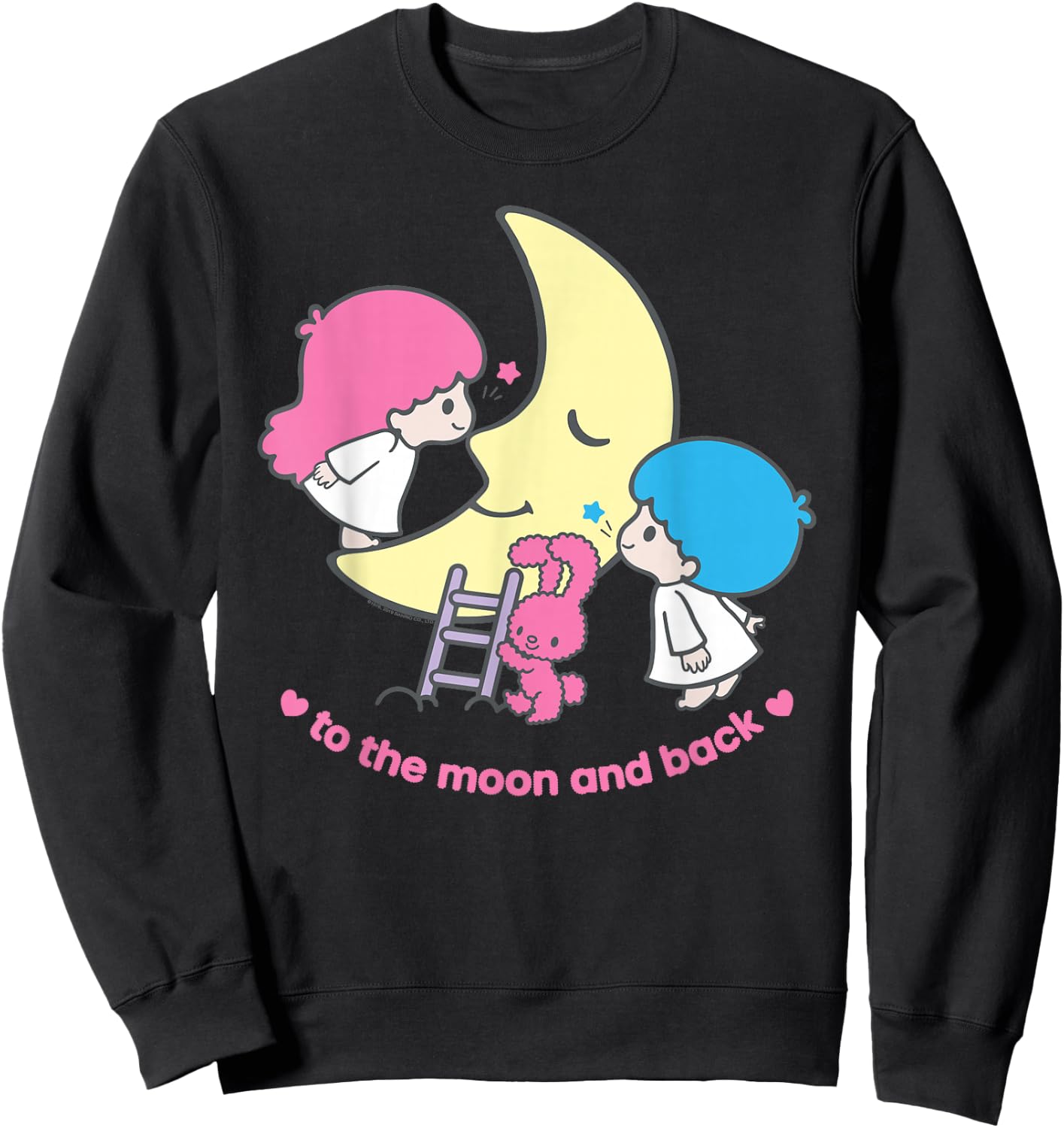 Little Twin Stars Love You to the Moon and Back Shirt Sweatshirt - Sweatshirt | Black