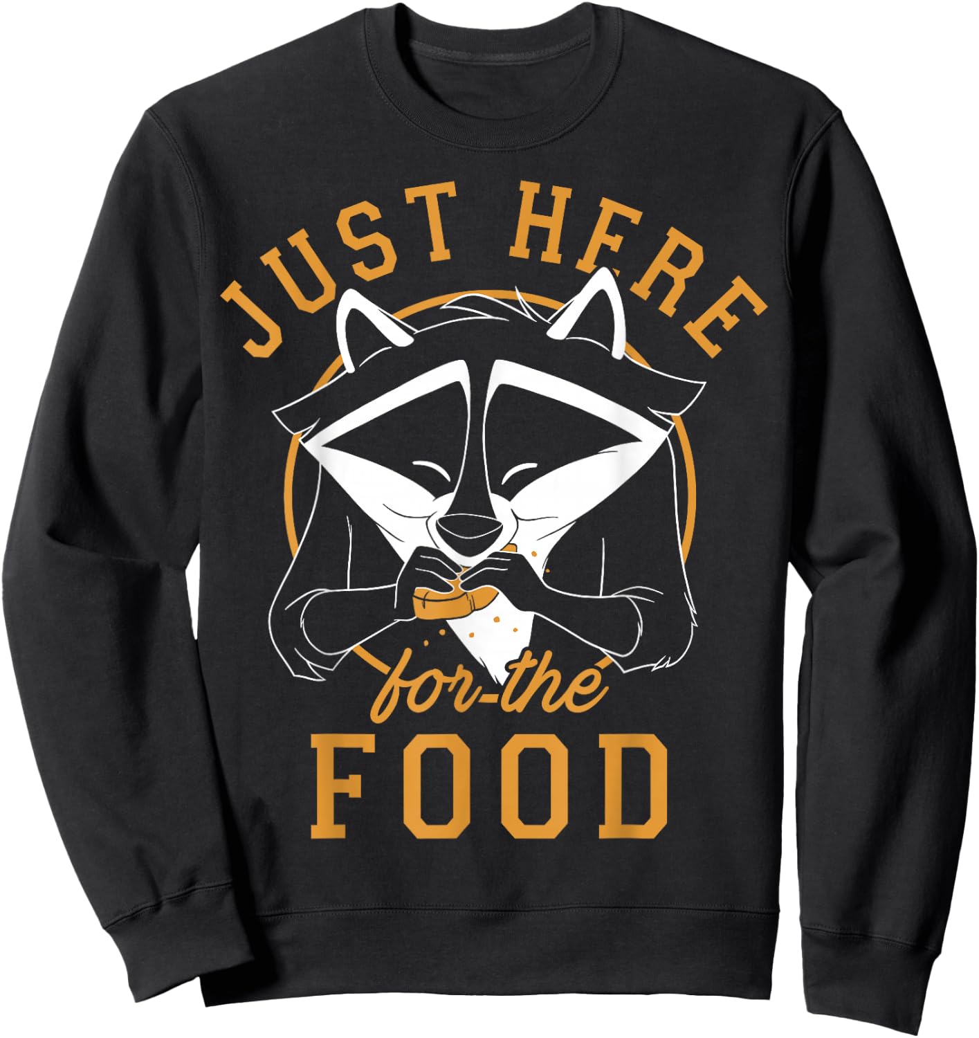 Disney Pocahontas Meeko Just Here for The Food Portrait Small Sweatshirt - Sweatshirt | Black