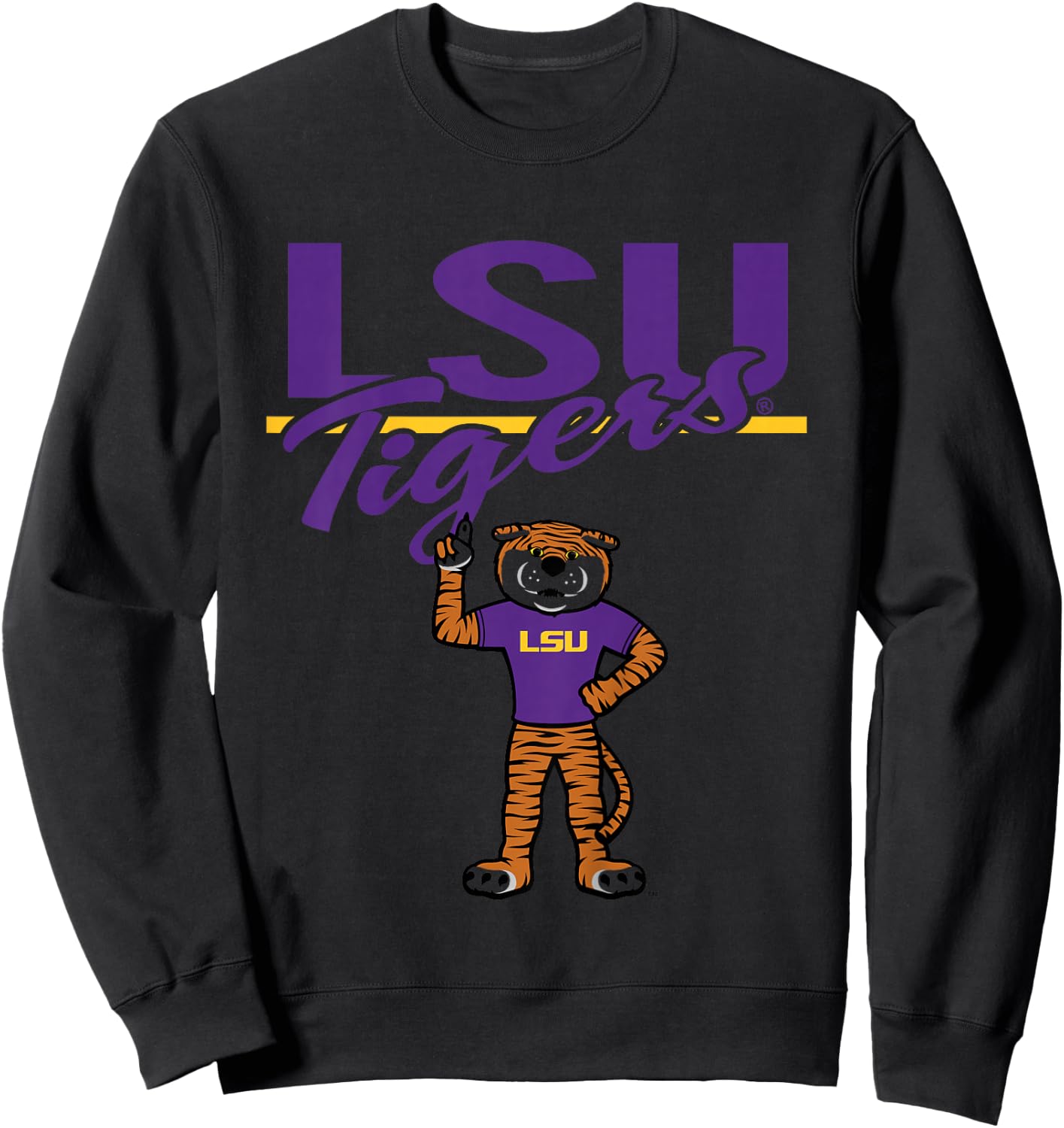 Kids LSU Tigers Kid's Mascot White Officially Licensed Sweatshirt - Sweatshirt | Black