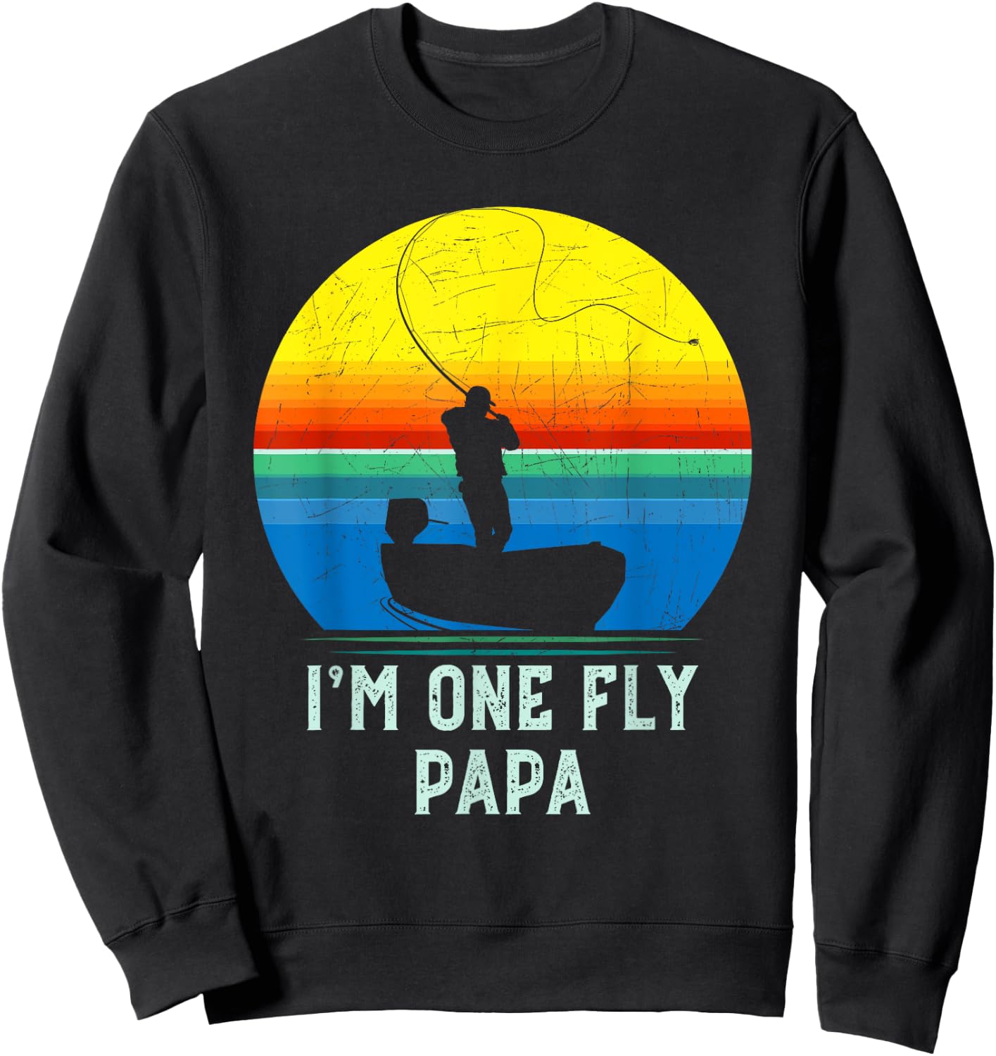 Fly Fishing Gift Dad-Papa-Father- Fly Fishing Sweatshirt - Sweatshirt | Black