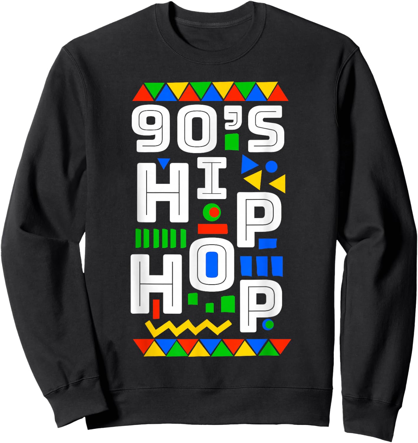 90's Hip Hop Vibes retro pattern Sweatshirt - Sweatshirt | Black