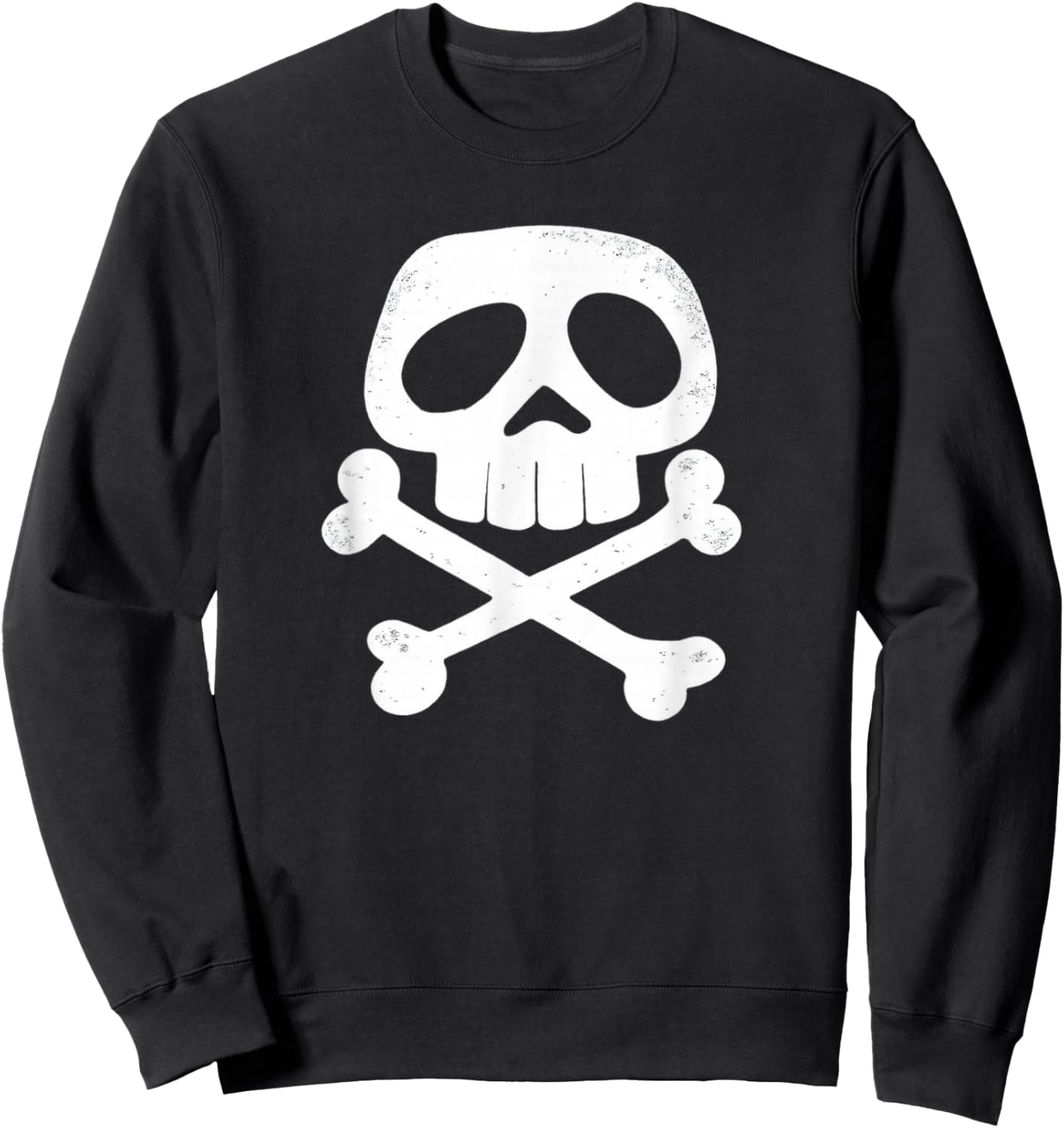 Skull and Bones Punk Rock 1980's Pirates Jolly Roger Vintage Sweatshirt - Sweatshirt | Black