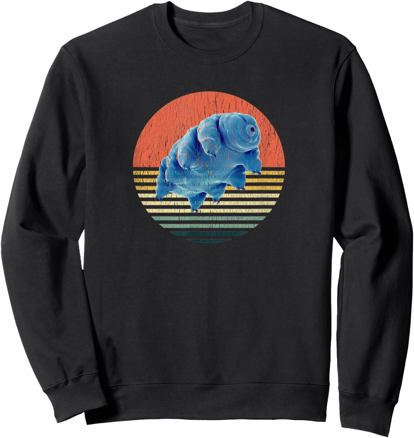 Tardigrade Vintage Retro Microbiology Gift Water Bear Sweatshirt - Sweatshirt | Black