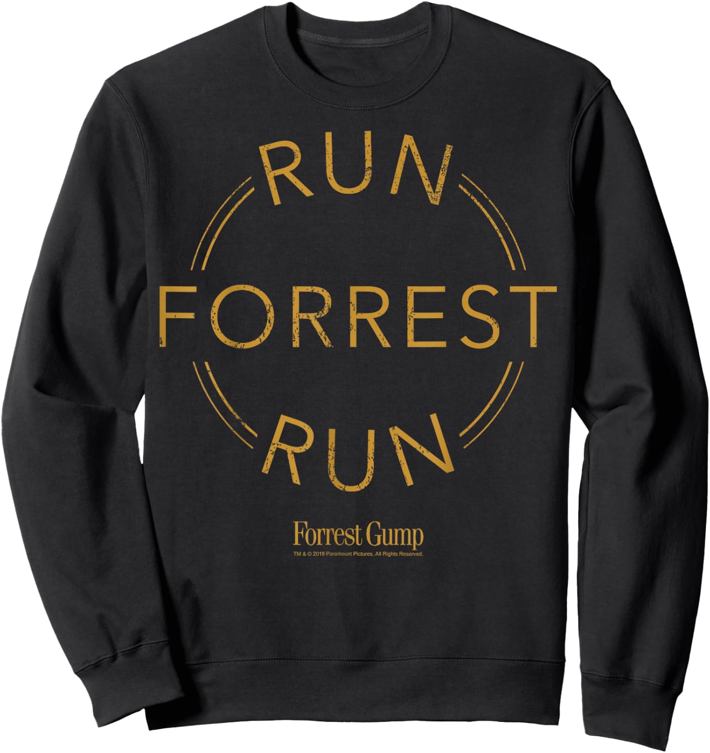 Forrest Gump Run Forrest Run Circle Logo Sweatshirt - Sweatshirt | Black