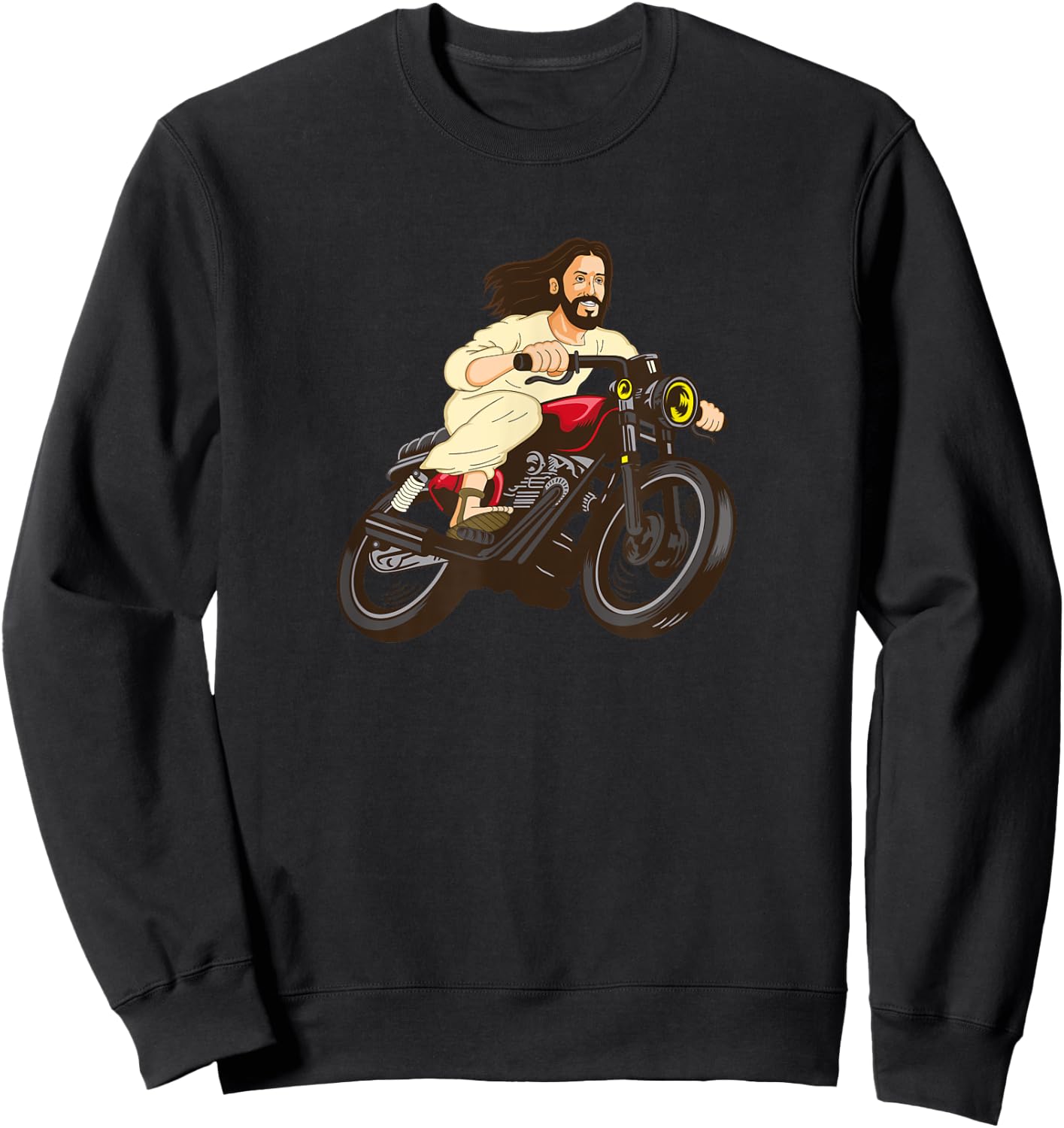 Christ on a Motorcycle Lord Jesus God Church Gift Sweatshirt - Sweatshirt | Black