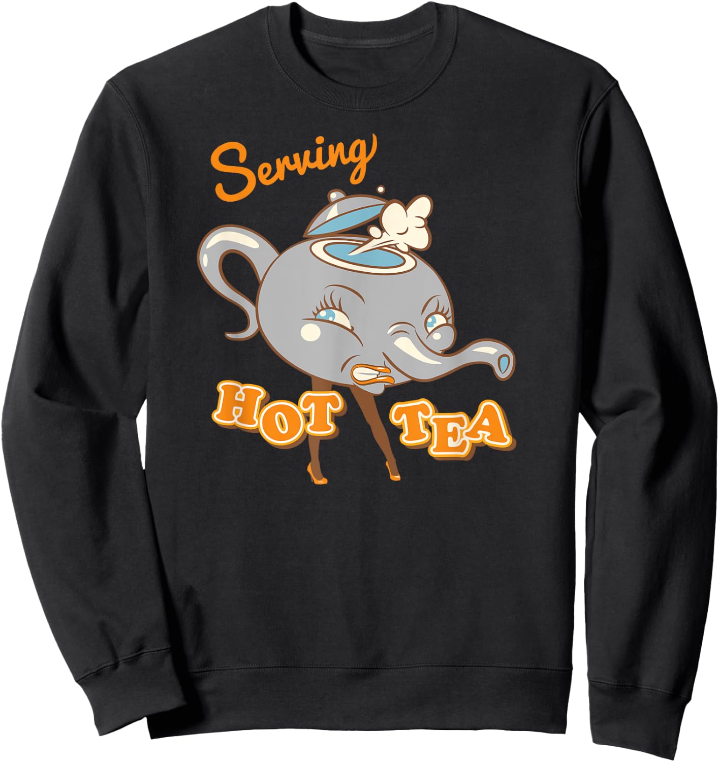 Now Serving Hot Tea - Funny Spill the Tea Sweatshirt - Sweatshirt | Black