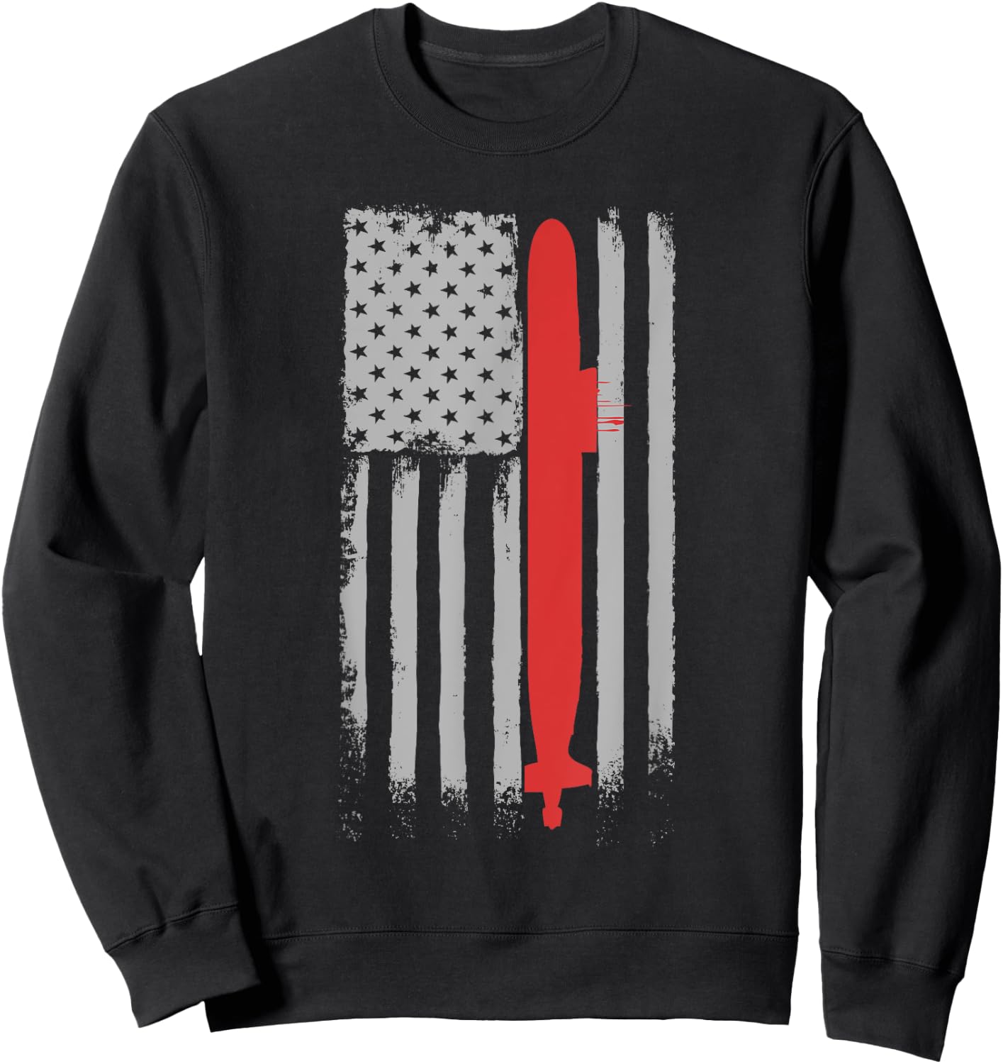 Submarine USA Flag - Shirt Gift Submariner Sweatshirt - Sweatshirt | Black
