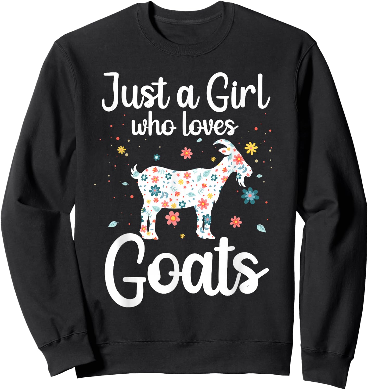 Cool Goat Art Girls Goat Farmer Pygmy Goat Lover Sweatshirt - Sweatshirt | Black