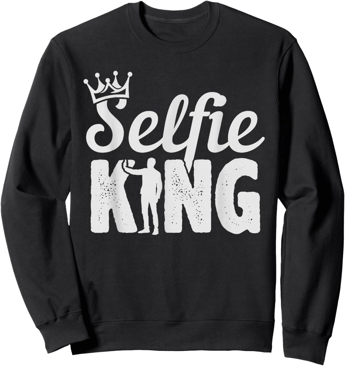 Selfie King - Smartphone Mobile Mirror Handsome Sweatshirt - Sweatshirt | Black