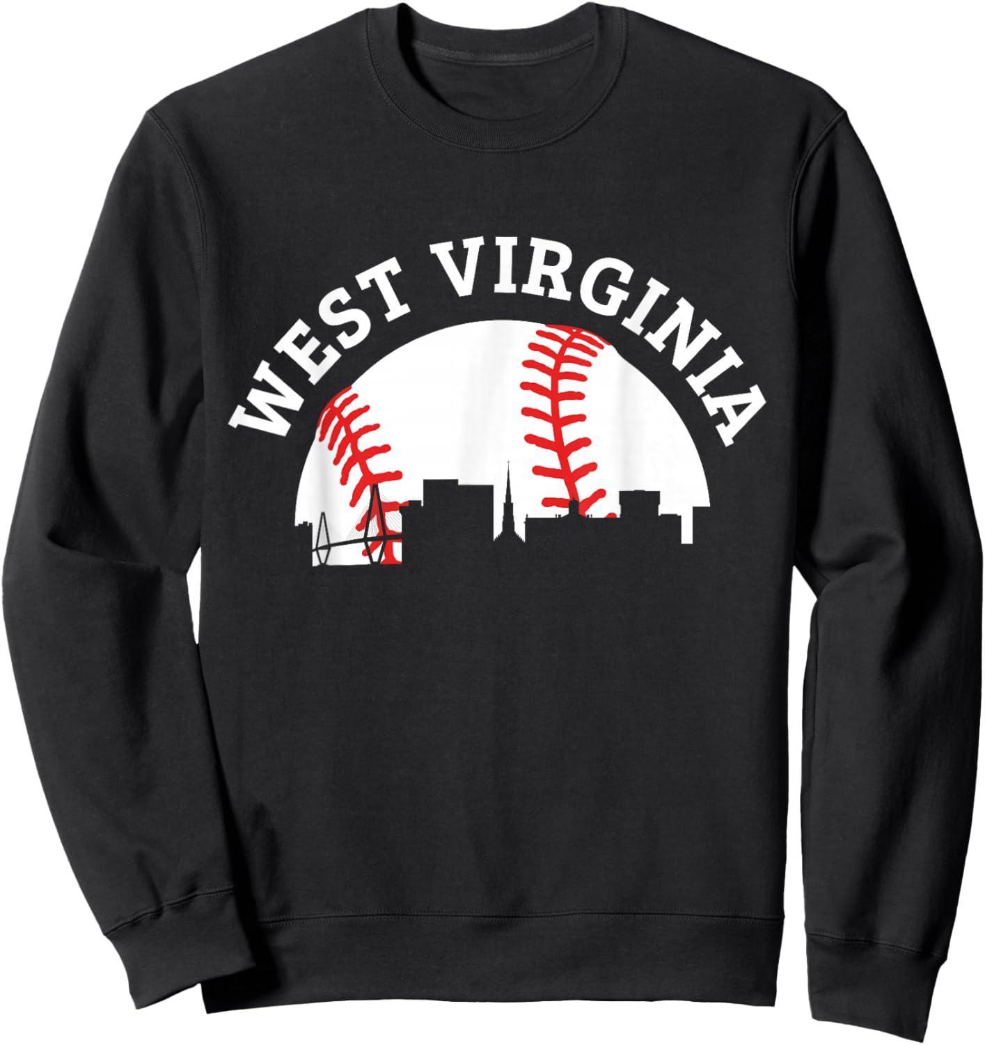 West Virginia Baseball Vintage State Pride Design Sweatshirt - Sweatshirt | Black