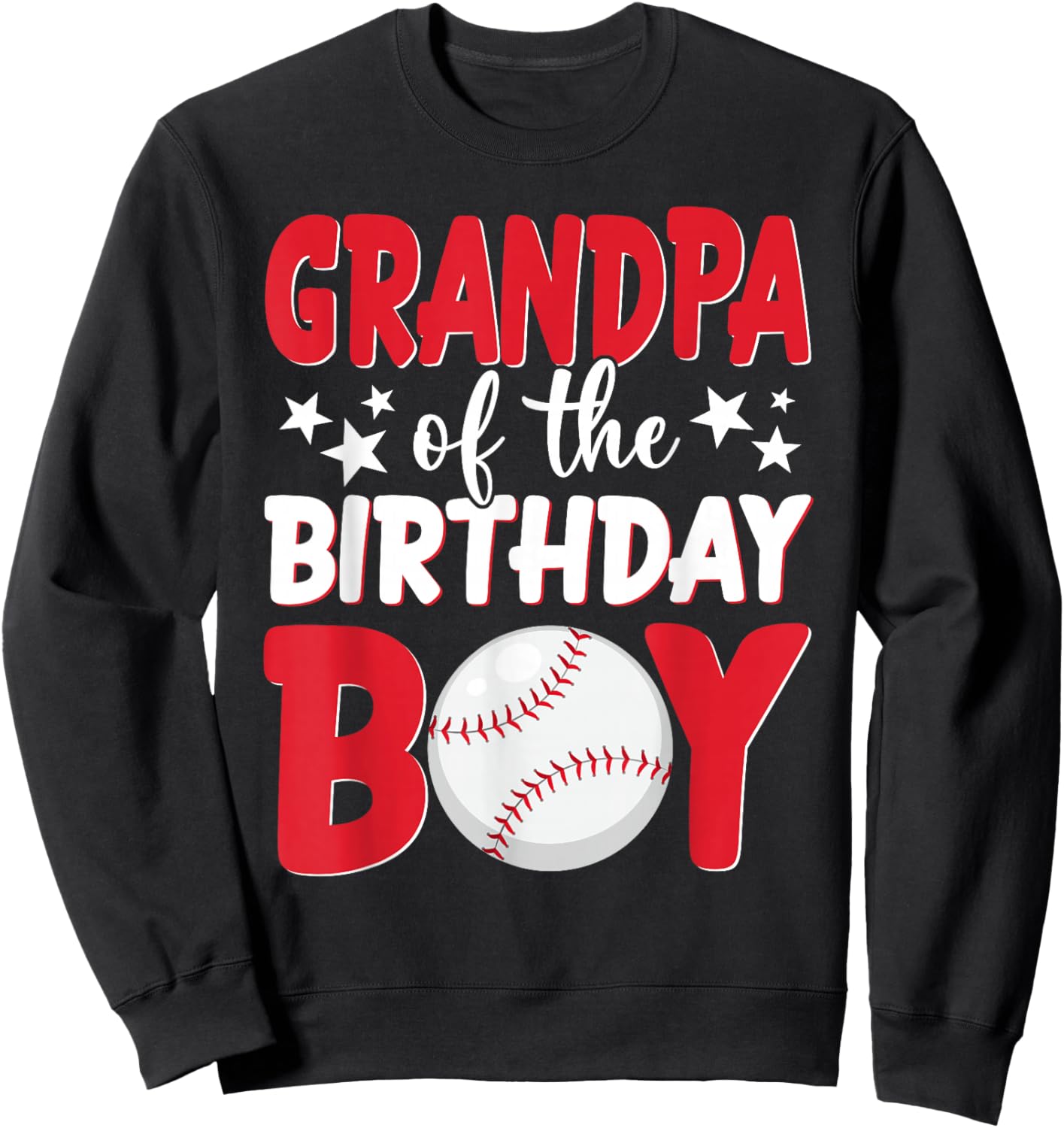 Baseball Grandpa of The Birthday Boy Family Matching Sweatshirt - Sweatshirt | Black