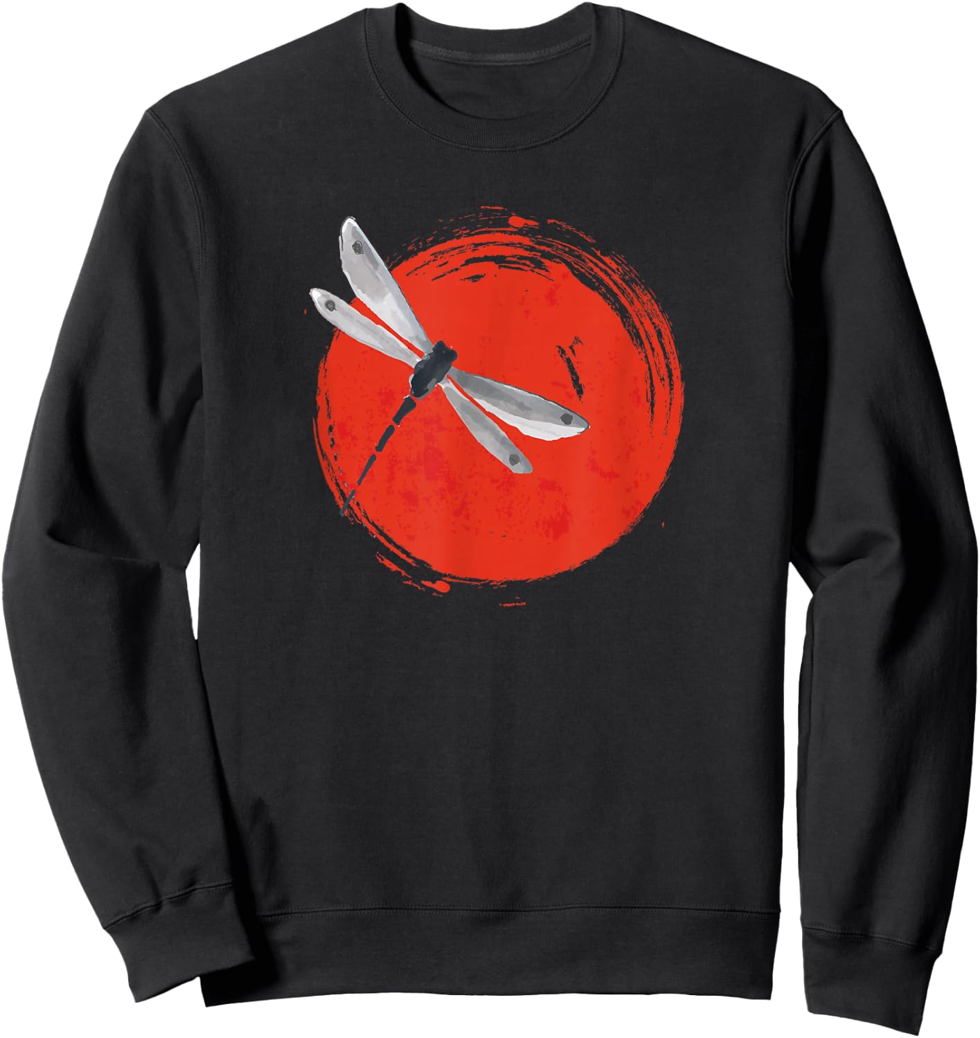 Zen Circle Japanese Dragonfly Sun Yoga Sweatshirt - Sweatshirt | Black