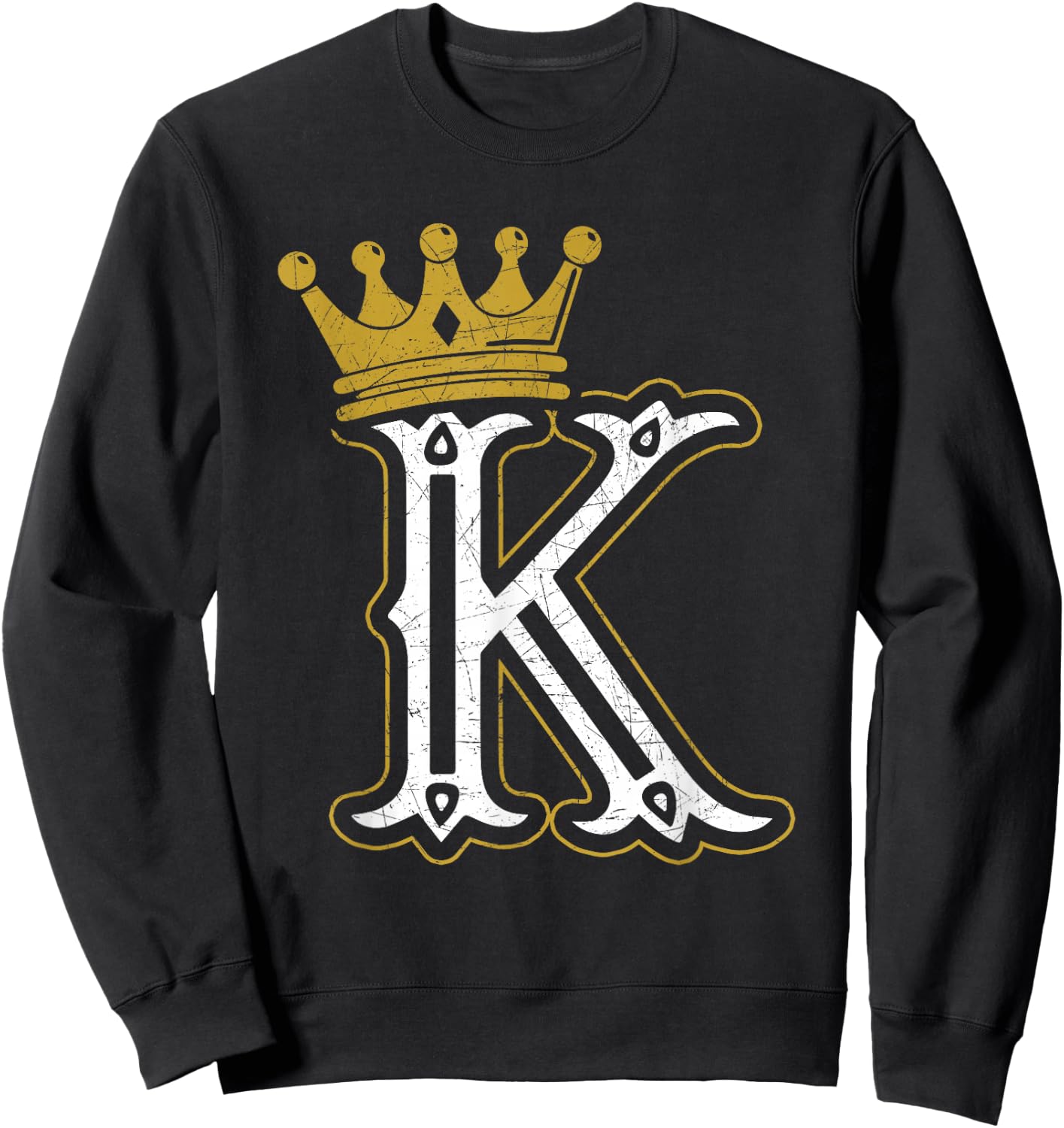 King Crown Playing Card Poker Vintage Sweatshirt - Sweatshirt | Black