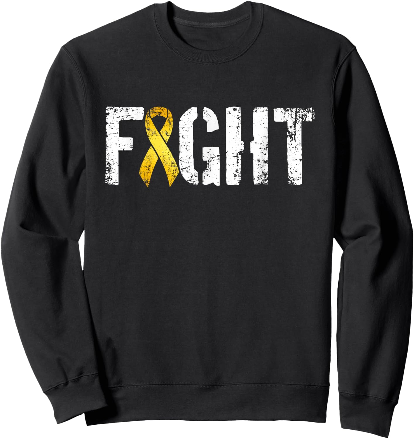 Fight Childhood Cancer Military Style Awareness Ribbon Sweatshirt - Sweatshirt | Black