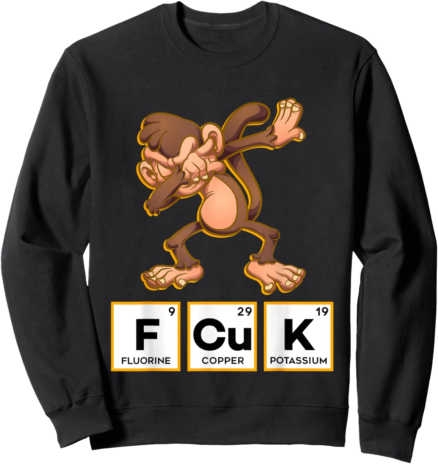 FCUK Chemistry Periodic Table Monkey Sweatshirt - Sweatshirt | Black