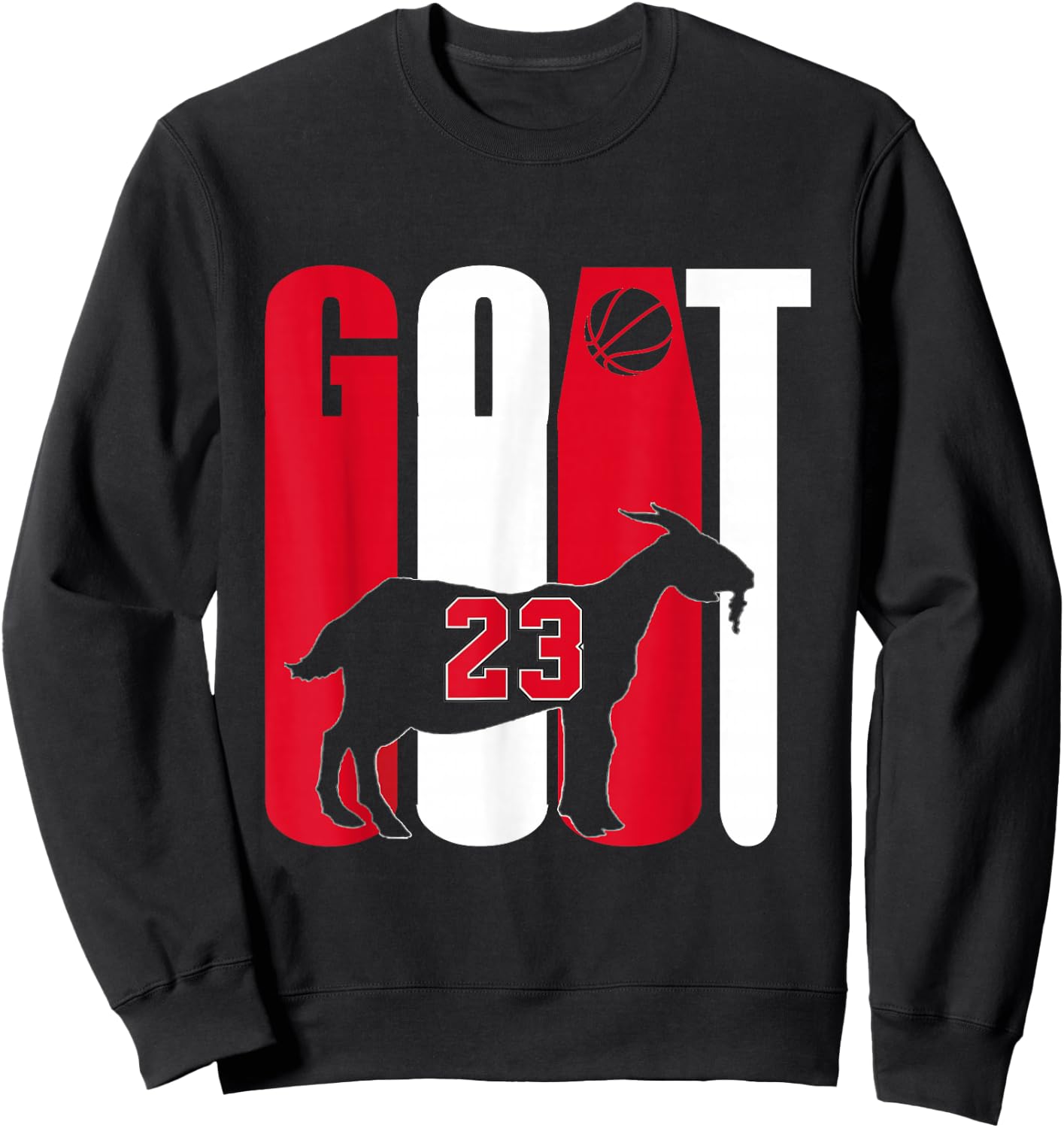 Goat (Greatest Of All Time) Basketball 23 Sweatshirt - Sweatshirt | Black