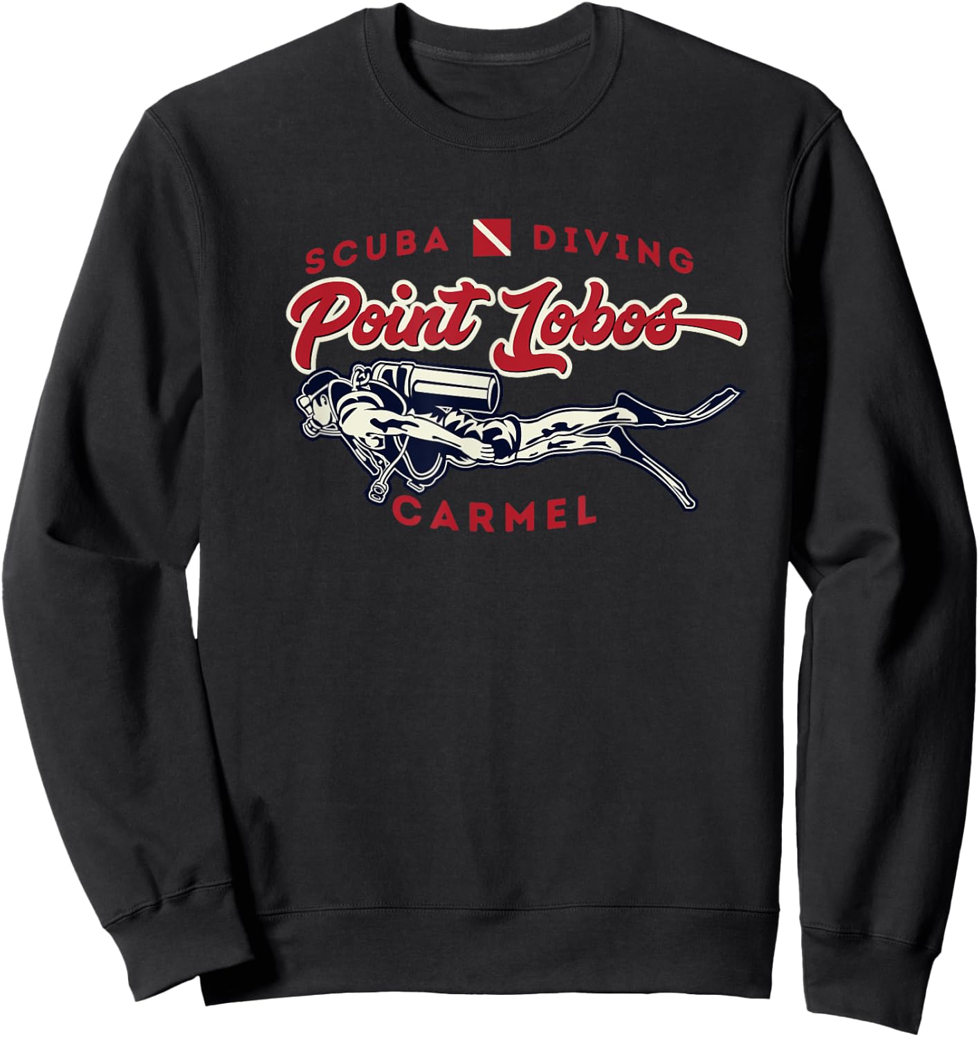 Point Lobos Carmel Monterey Bay California USA Scuba Diver Sweatshirt - Sweatshirt | Black