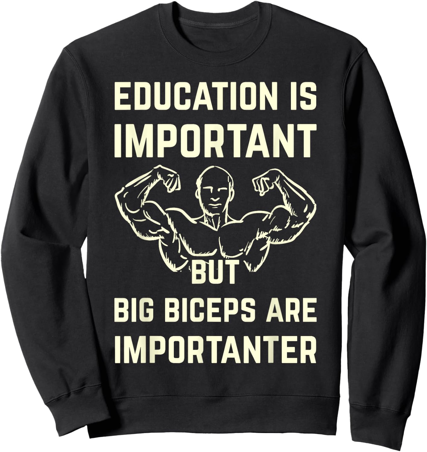 Gymnastics is important, but big biceps are more important Sweatshirt - Sweatshirt | Black