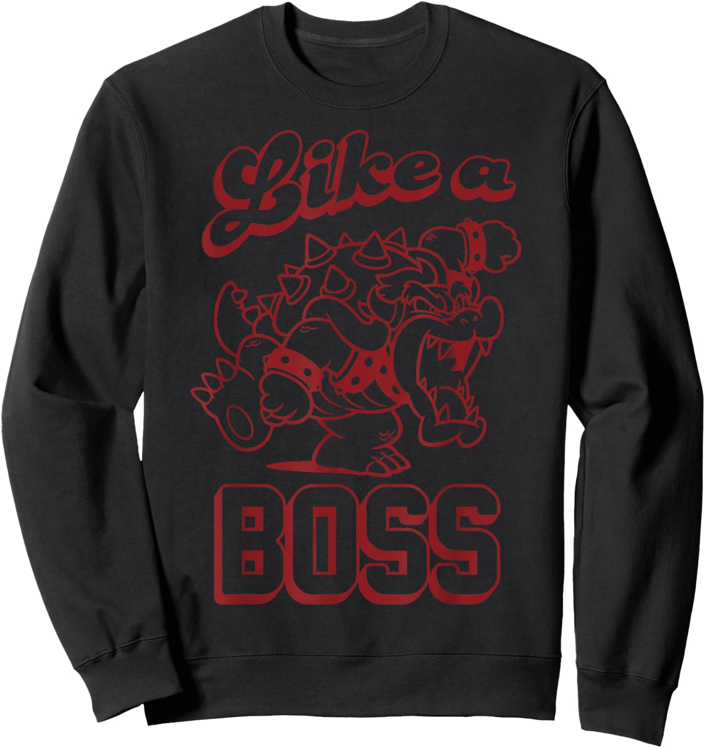 Super Mario Bowser Like A Boss Koopa King Graphic Sweatshirt - Sweatshirt | Black