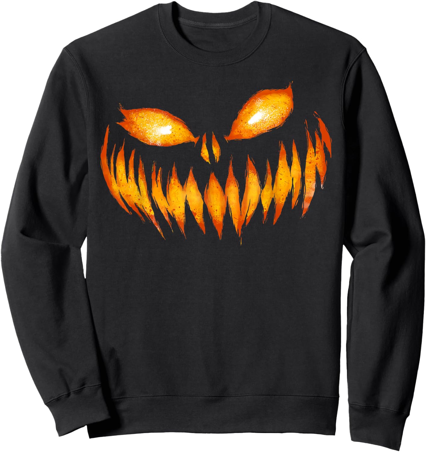 Jack O Lantern Scary Carved Pumpkin Face Halloween Costume Sweatshirt - Sweatshirt | Black
